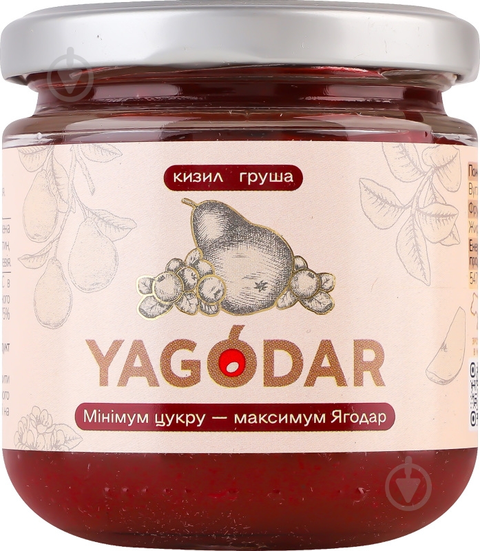 Джем YAGODAR Кизил и груша 210 г - фото 1