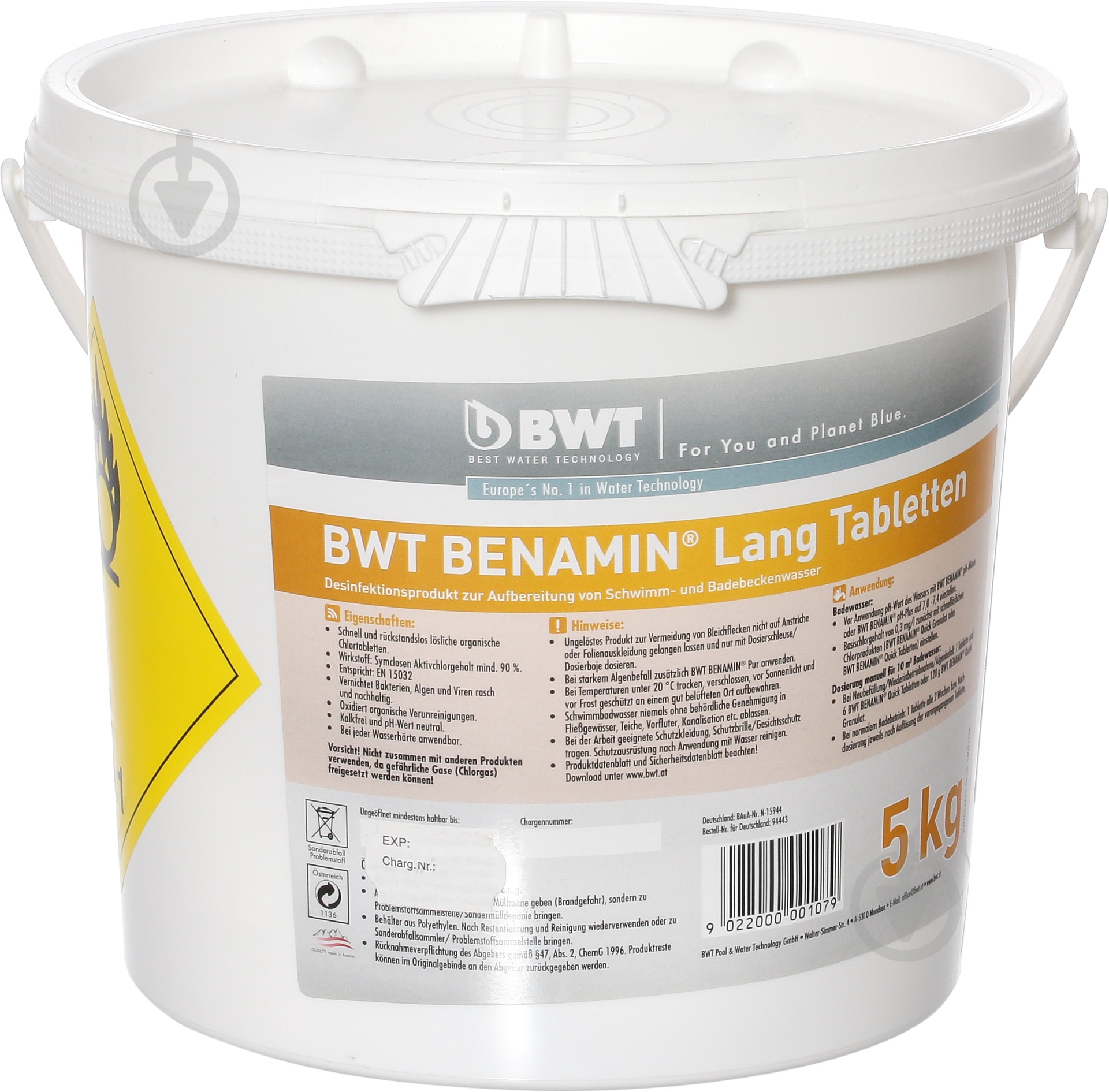 Хлор длительного действия Benamin Lang в таблетках 5 кг BWT - фото 1