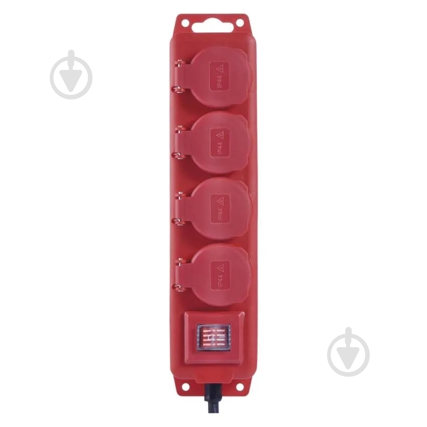 Подовжувач з вимикачем Emos 1,5 мм² 16A 3680 Вт IP44 із заземленням 4 гн. червоний 5 м P14251 - фото 2