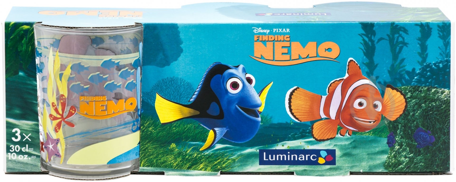 Набір склянок низьких Disney Luminarc Disney Nemo 21584 300 мл 3 шт. - фото 1