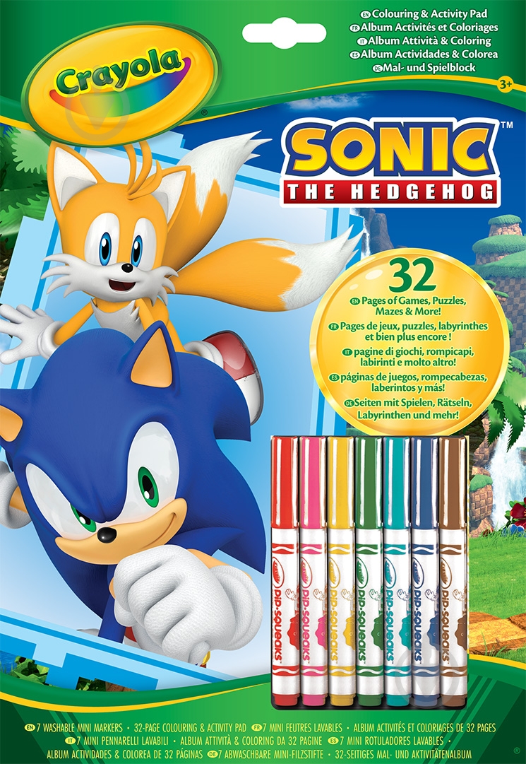 Книга-розмальовка «"Sonic", 32 сторінки та 7 фломастерів» - фото 1