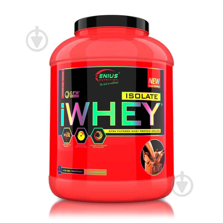 Протеин Genius Nutrition iWhey isolate шоколадный 2000 г - фото 1