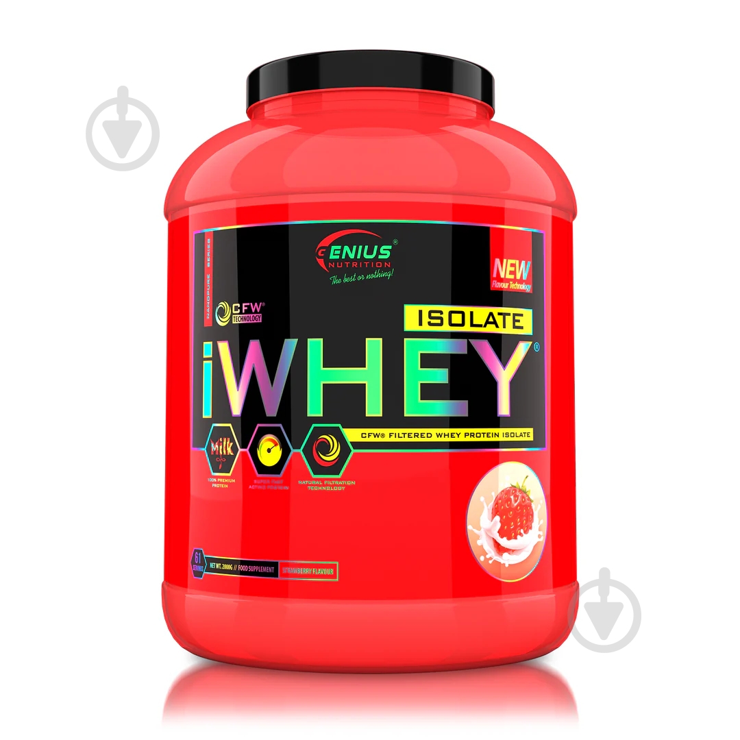 Протеин Genius Nutrition iWhey isolate клубника 2000 г - фото 1 Протеин Genius Nutrition iWhey isolate клубника 2000 г - фото 1