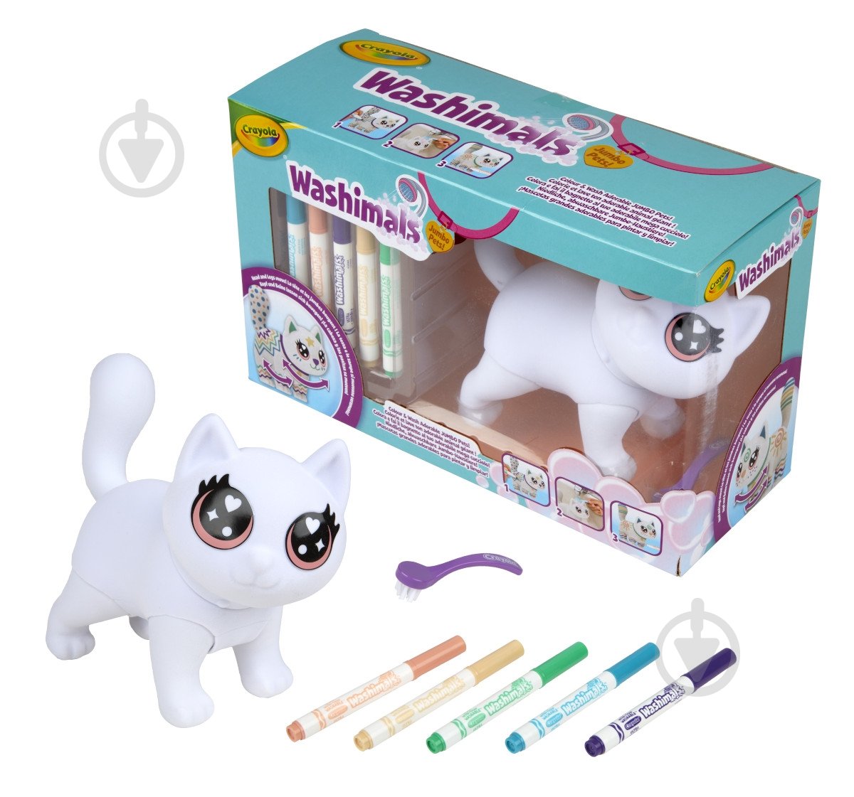 Набір для дитячої творчості Crayola "Котик- велетень", з фломастерами 5 шт. 74-7518 - фото 1