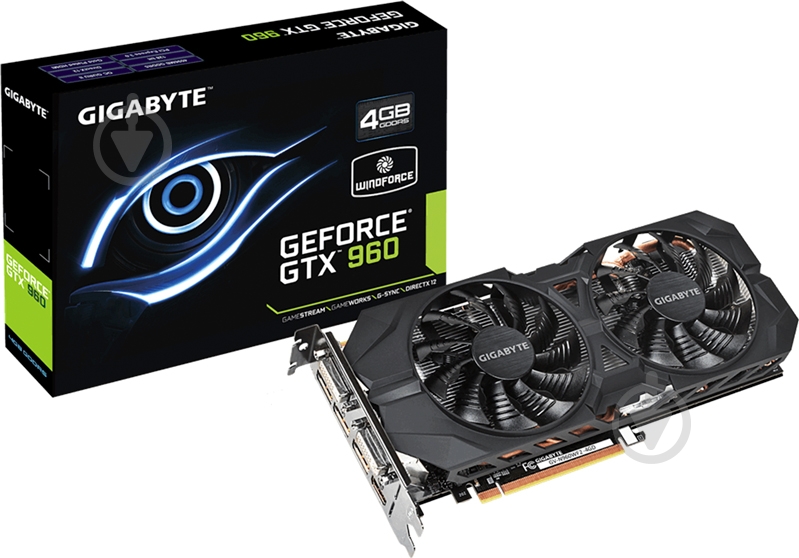 Видеокарта Gigabyte GeForce GTX 960 WindForce 2X 4GB 128bit GDDR5 (GV-N960WF2-4GD) - фото 4