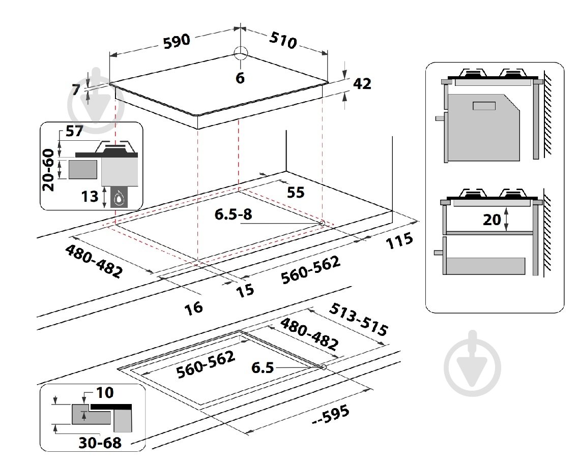 Варильна поверхня газова Whirlpool GOFL 629/NB1 - фото 4 Варильна поверхня газова Whirlpool GOFL 629/NB1 - фото 4
