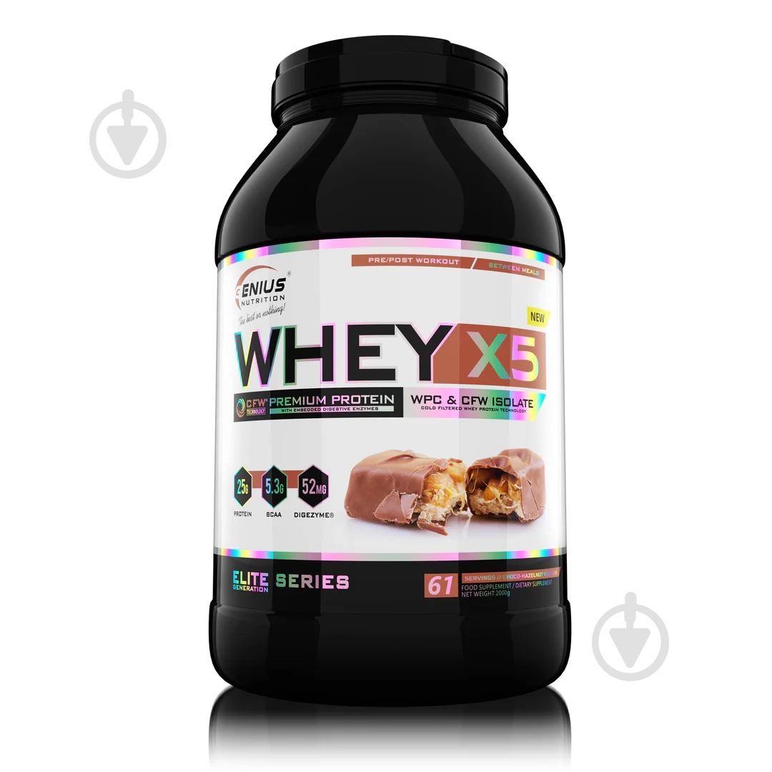 Протеїн Genius Nutrition Whey-X5 лісовий горіх 2000 г - фото 1