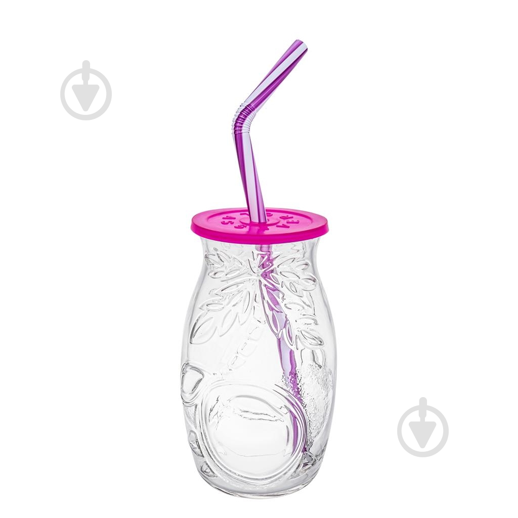 Склянка із соломинкою 500 мл 1 шт. Everglass - фото 1 Склянка із соломинкою 500 мл 1 шт. Everglass - фото 1
