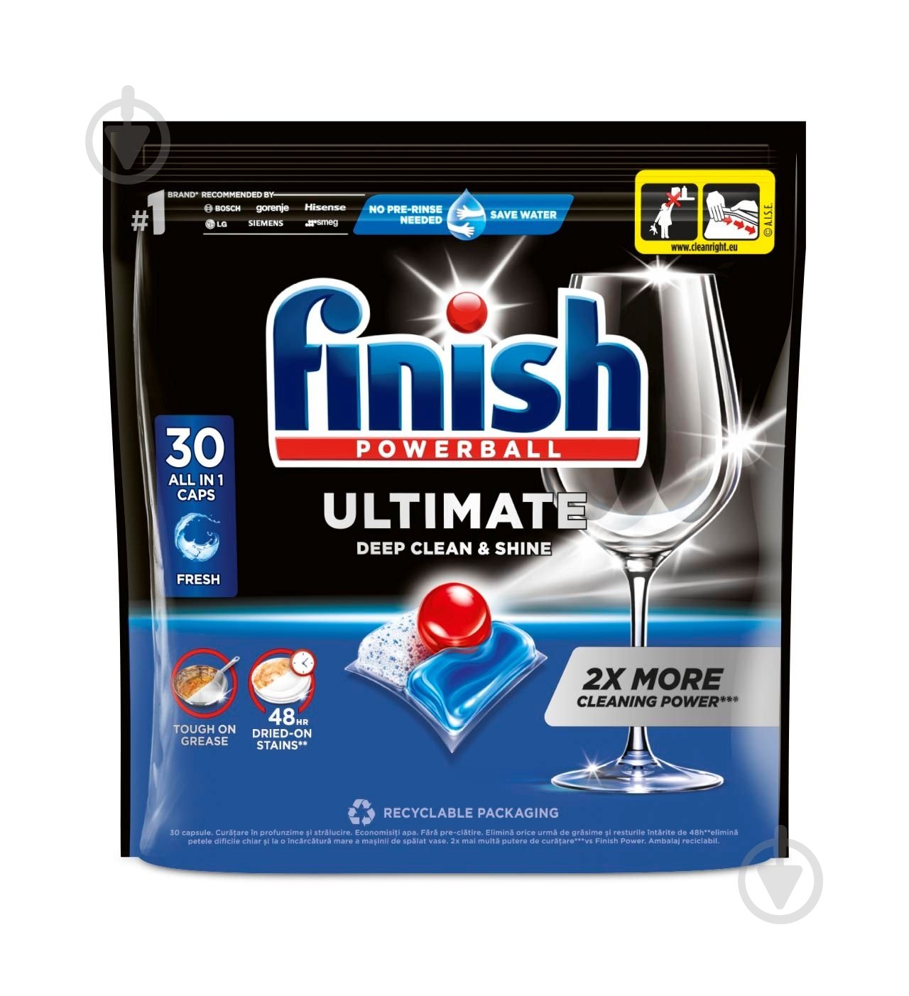 Капсули для посудомийних машин Finish Ultimate All in 1 30 шт. - фото 1
