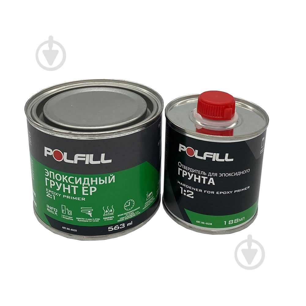 Грунт Polfill эпоксидный 2:1 375 мл + отвердитель 188 мл - фото 1