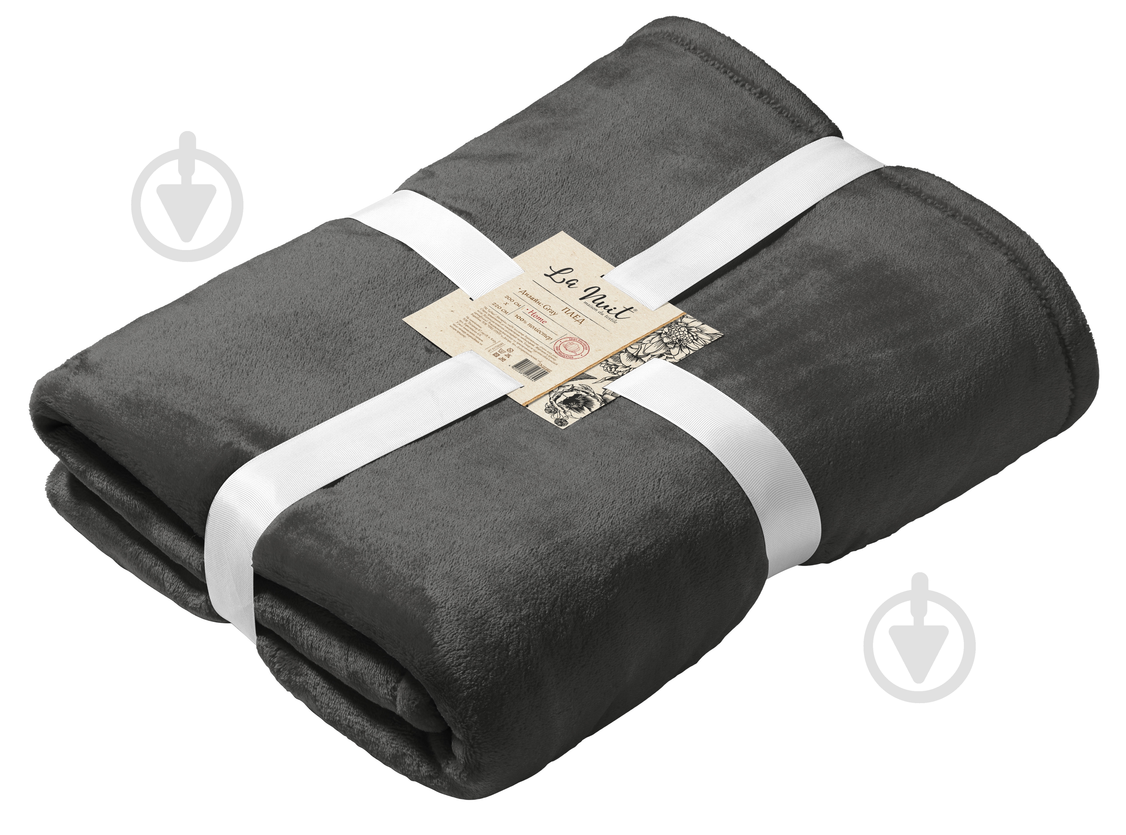 Плед Gray 200x220 см серый La Nuit - фото 1