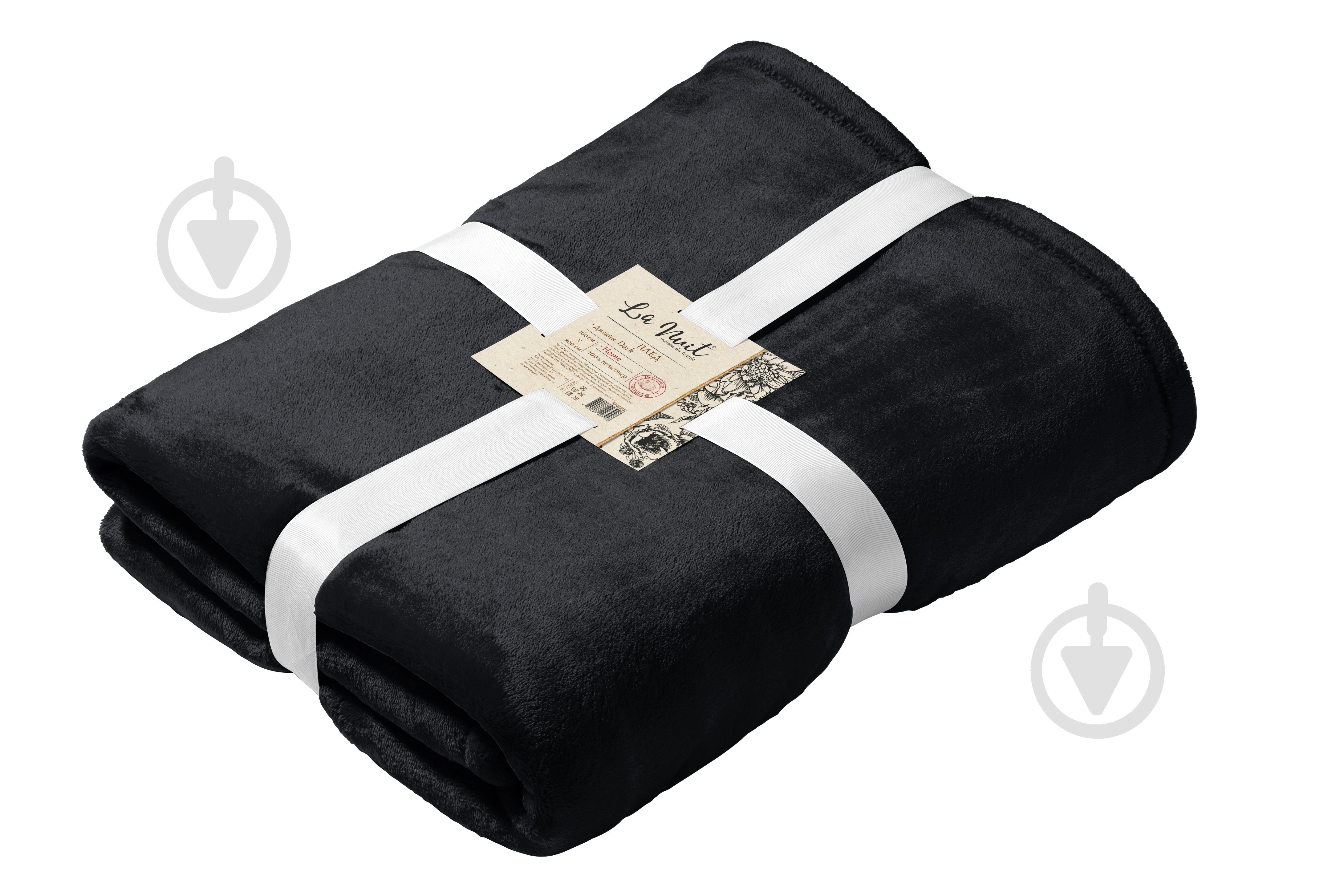 Плед Dark 160x200 см черный La Nuit - фото 1 Плед Dark 160x200 см черный La Nuit - фото 1