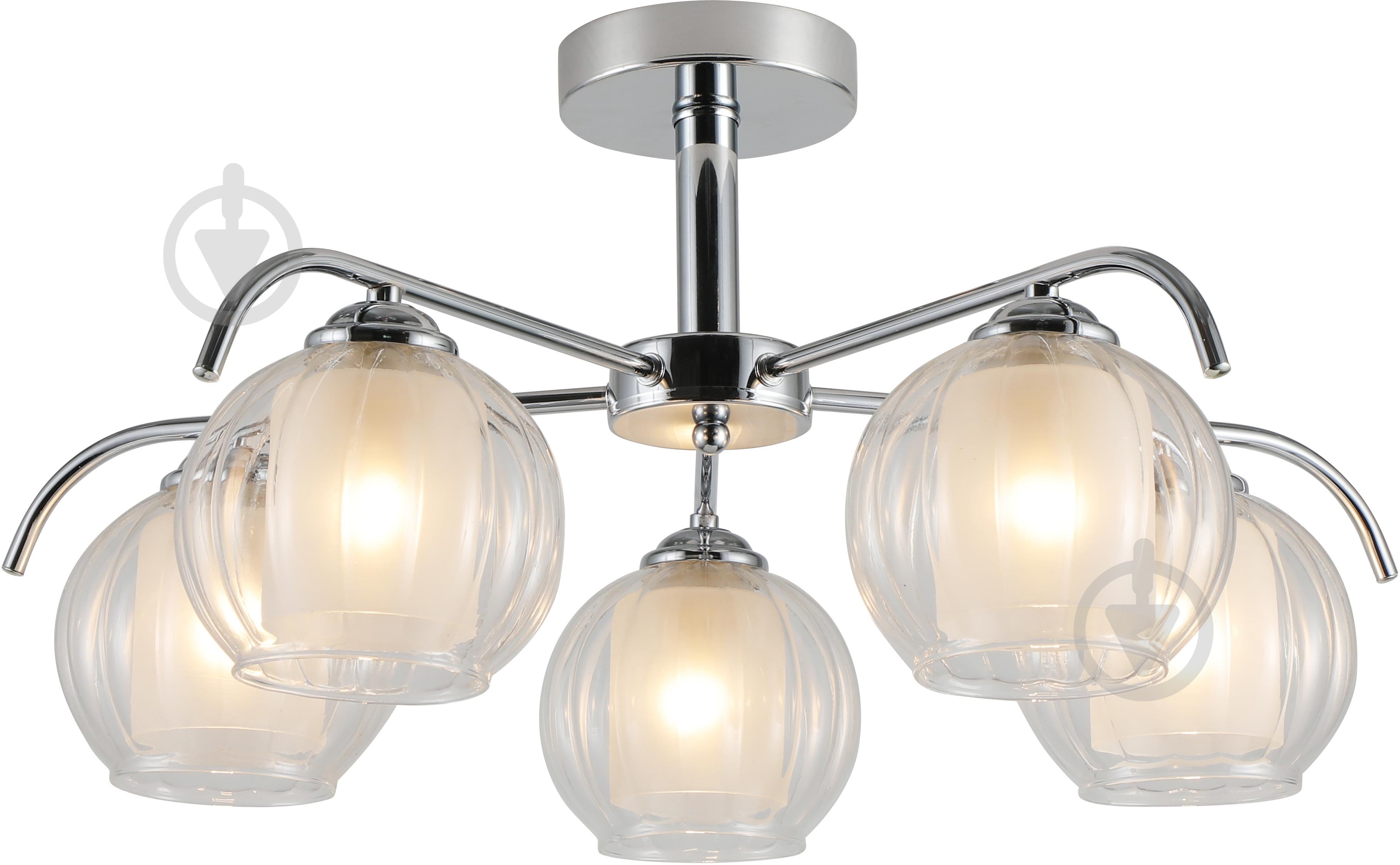 Люстра стельова Sensio Aquarius 5x40 Вт E27 білий/хром ALG-07488/5 - фото 2