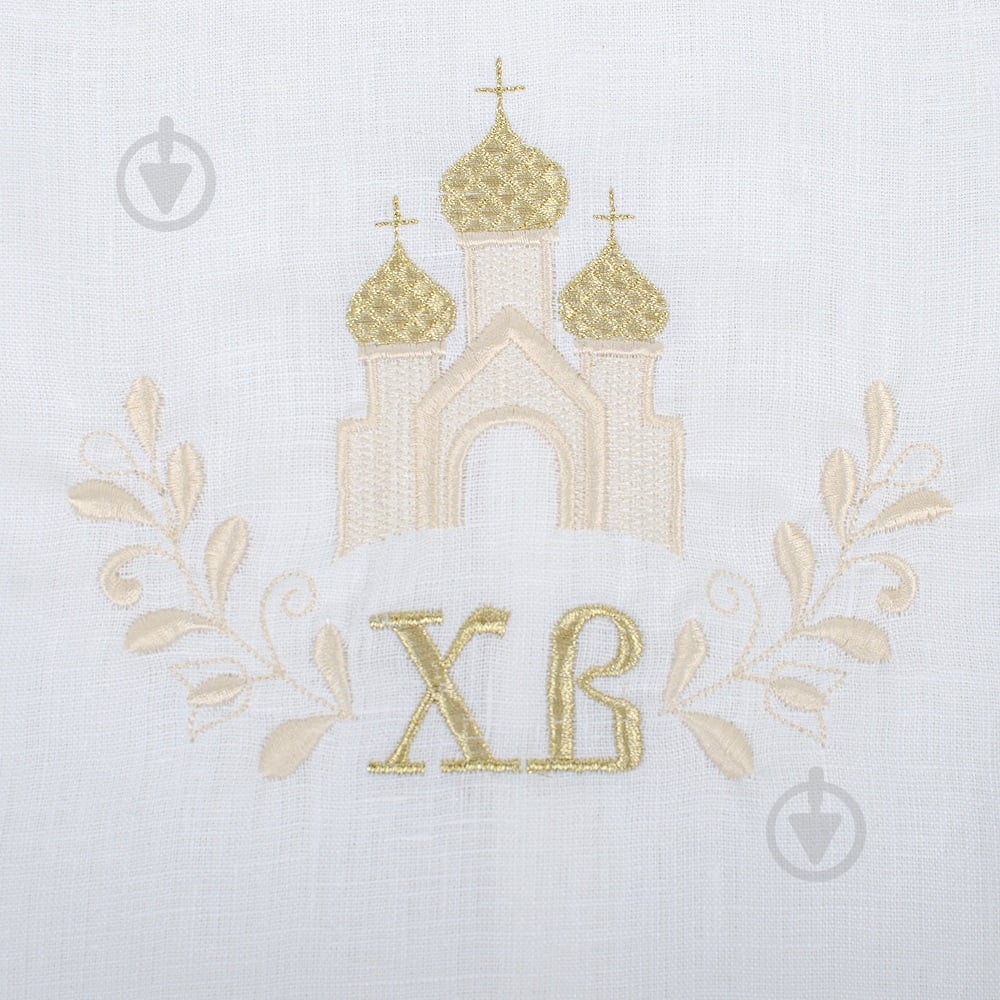 Полотенце пасхальное с кружевом Церковь 40x75 см белый с золотым - фото 2 Полотенце пасхальное с кружевом Церковь 40x75 см белый с золотым - фото 2