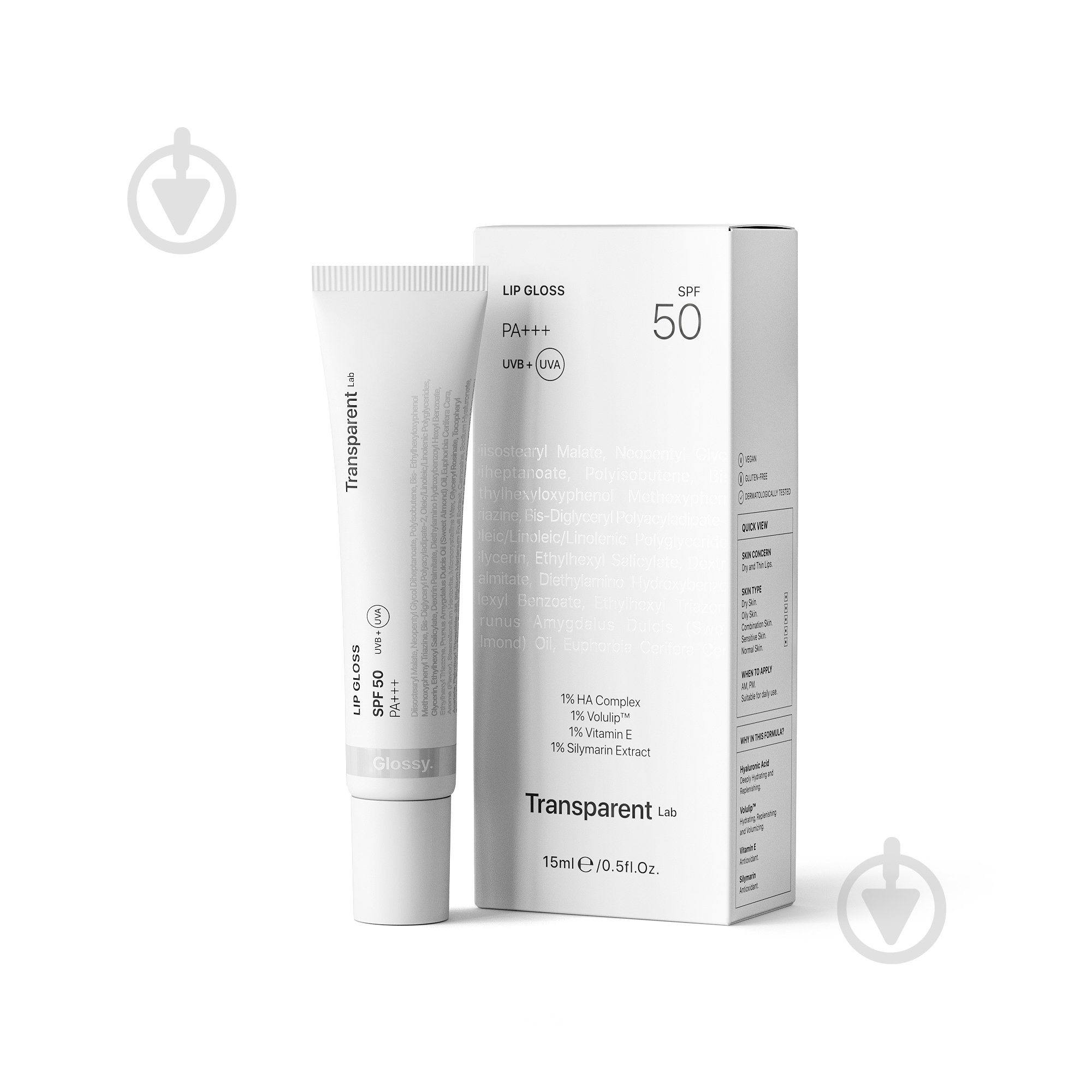 Бальзам для губ TRANSPARENT Lab SPF 50 Glossy 15 мл - фото 1