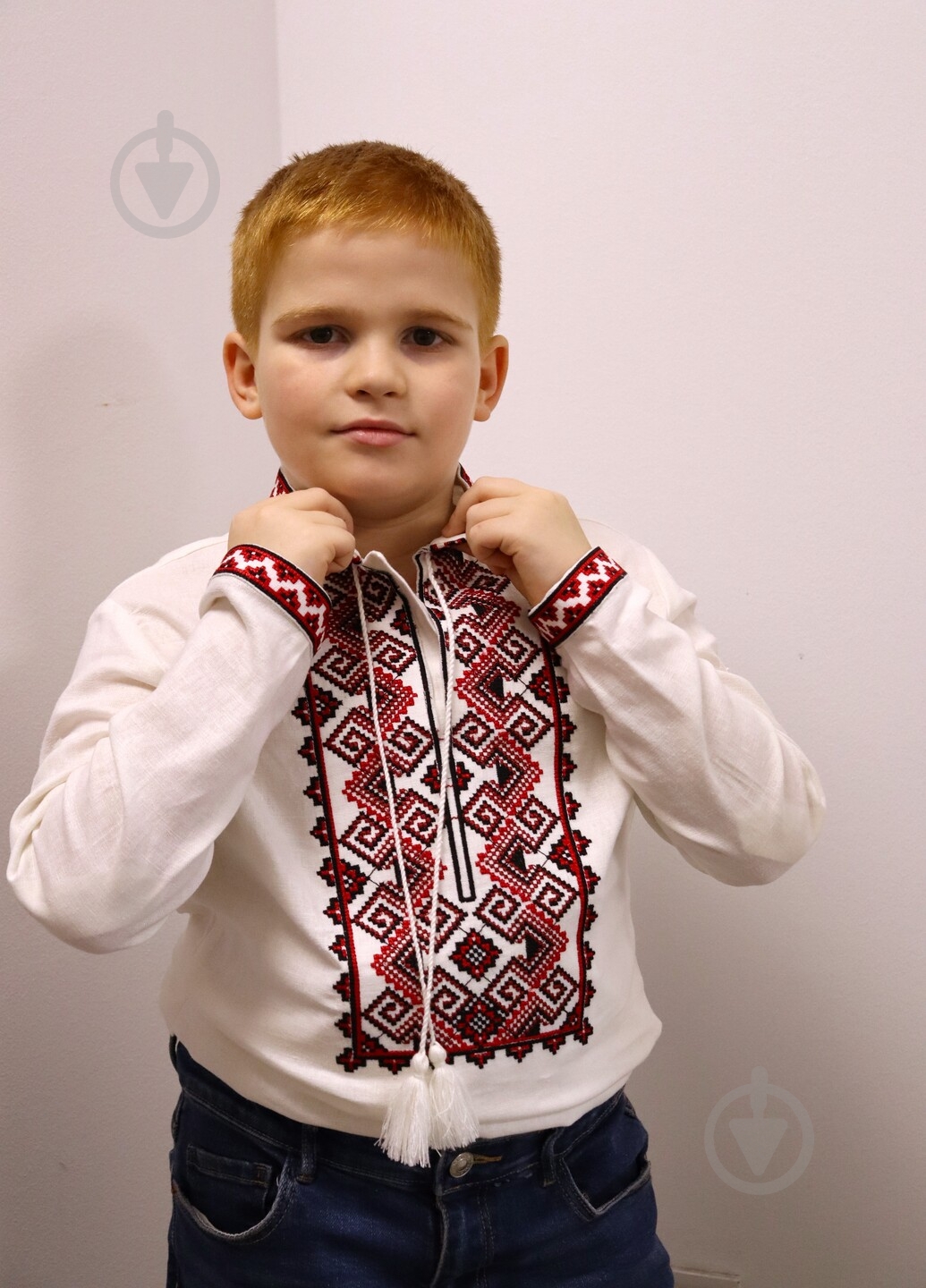 Вышиванка Piccolo Стефан р.122 красный 420169 - фото 1