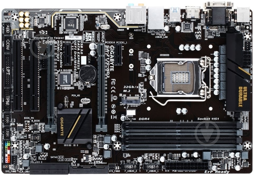 Материнська плата Gigabyte GA-Z170-HD3 (Socket 1151, Intel Z170, ATX) - фото 1