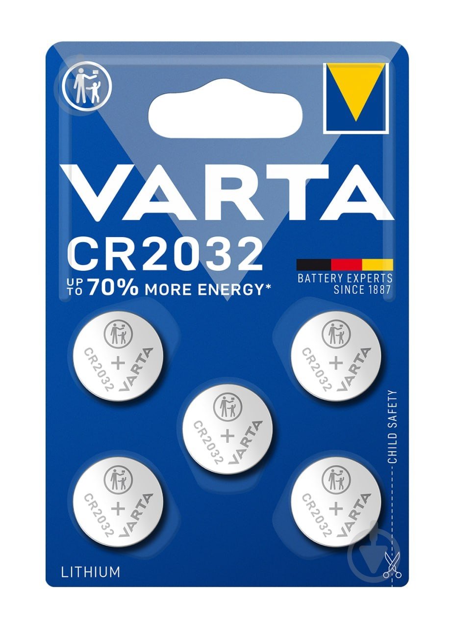 Батарейки Varta Bli 5 Lithium CR2032 5 шт. (6032101415) - фото 1
