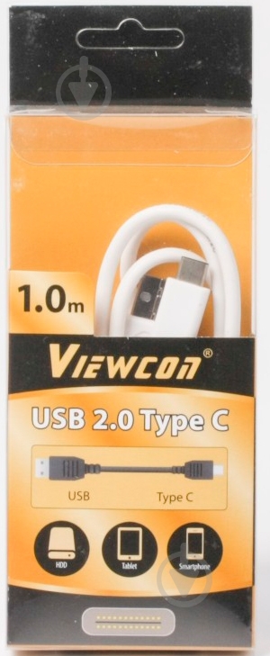 Кабель Viewcon USB Type-C – USB Type-C 1 м белый/белый (VC-USB2-UC-001-W) - фото 1 Кабель Viewcon USB Type-C – USB Type-C 1 м белый/белый (VC-USB2-UC-001-W) - фото 1