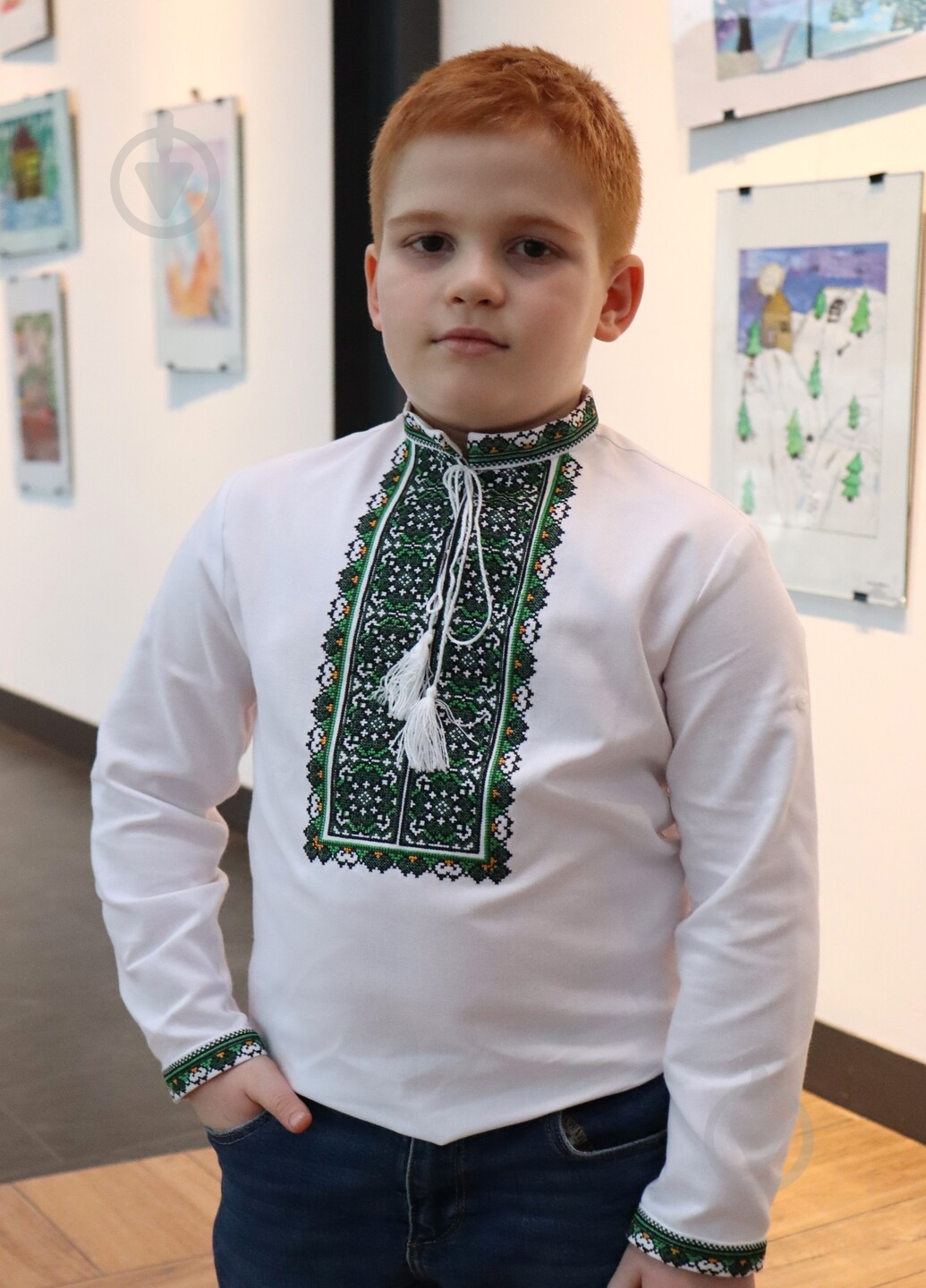 Вышиванка Piccolo Стецько р.140 зеленый 420170 - фото 2