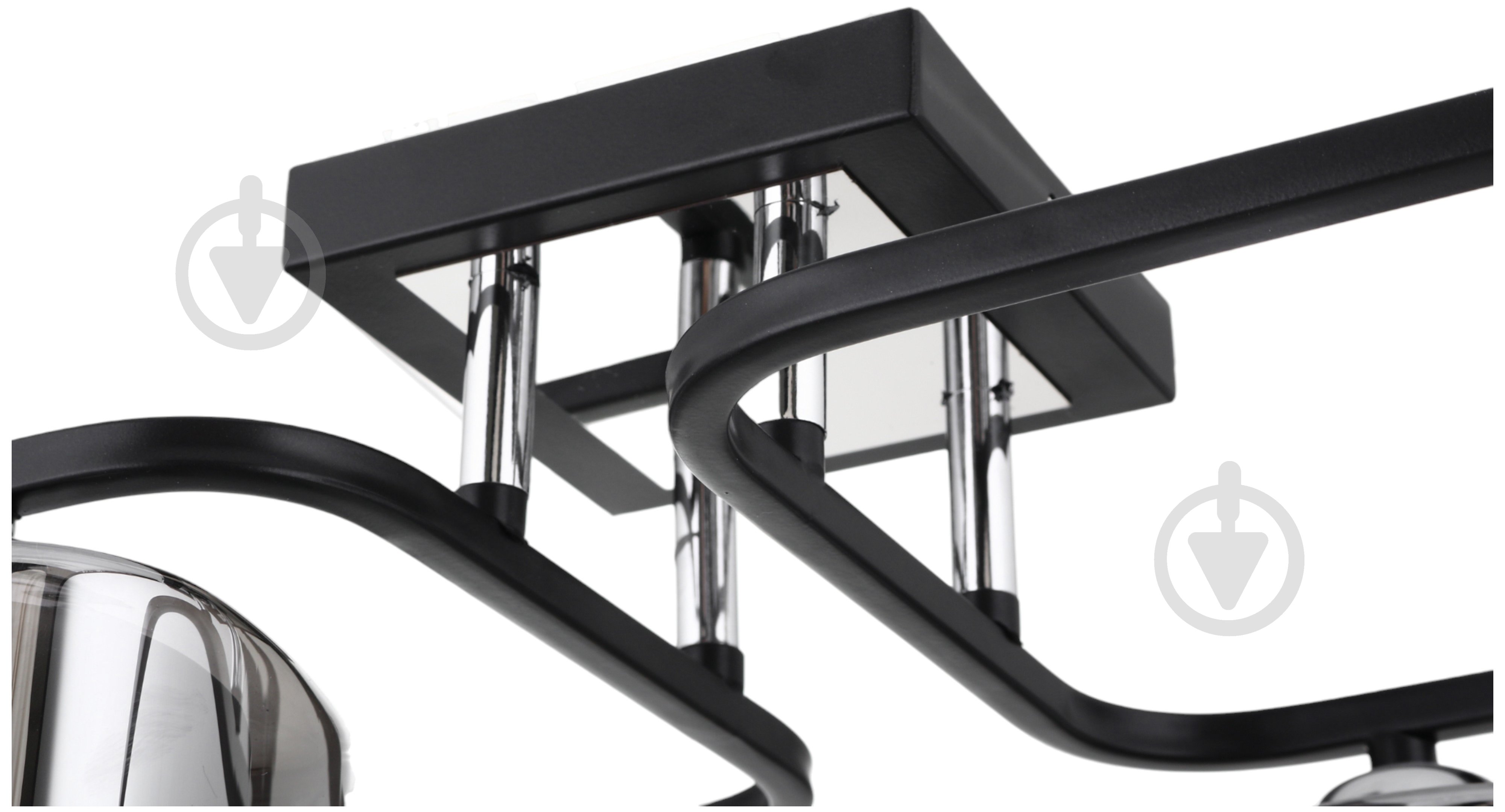 Люстра стельова Sensio Hercules 4x40 Вт E27 чорний/димчастий ALG-07552/4 - фото 4 Люстра стельова Sensio Hercules 4x40 Вт E27 чорний/димчастий ALG-07552/4 - фото 4