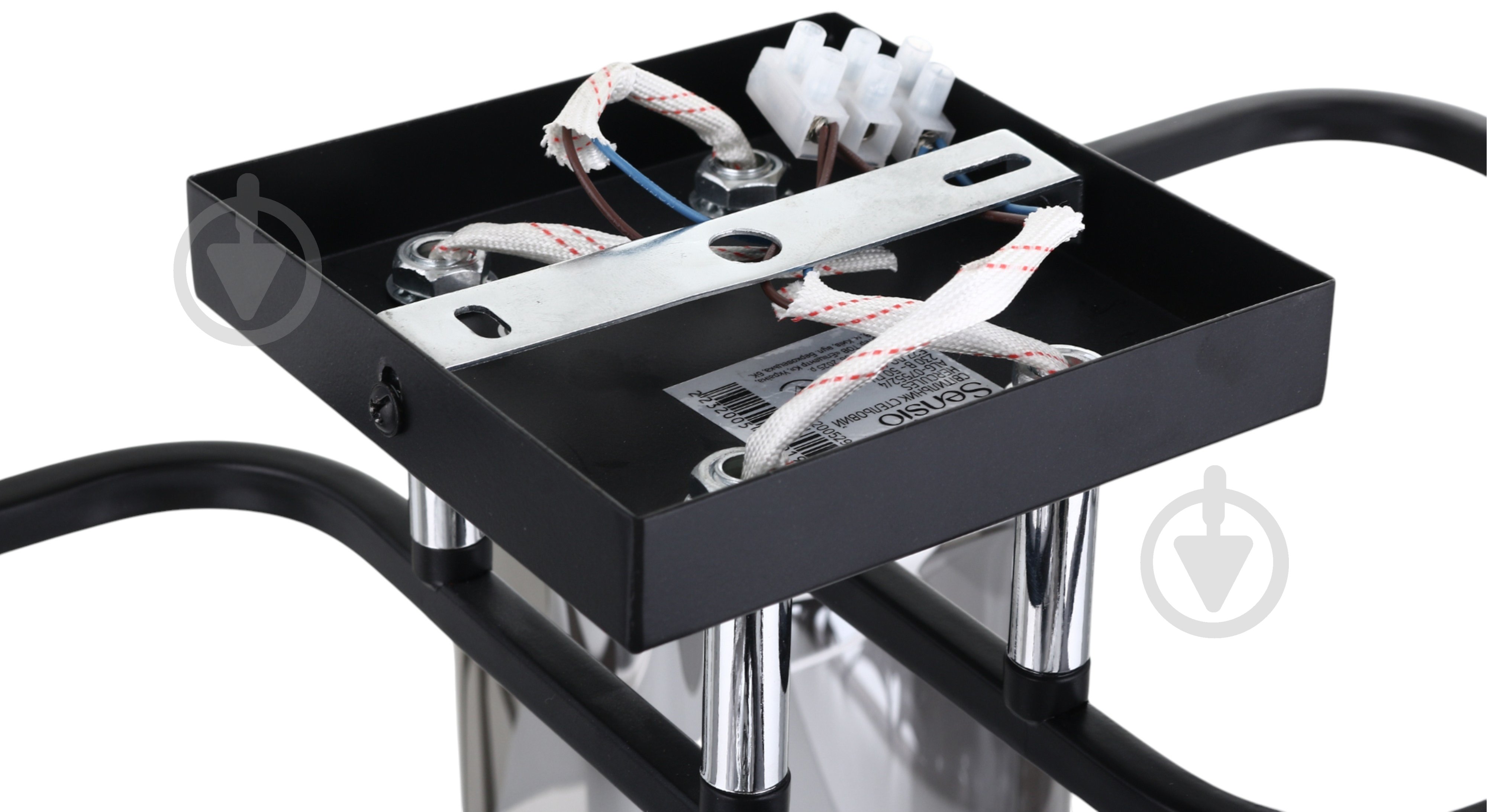 Люстра стельова Sensio Hercules 4x40 Вт E27 чорний/димчастий ALG-07552/4 - фото 5 Люстра стельова Sensio Hercules 4x40 Вт E27 чорний/димчастий ALG-07552/4 - фото 5