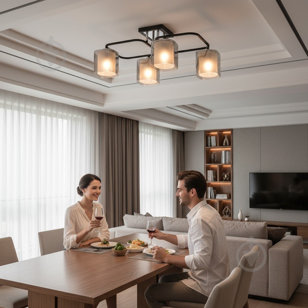 Люстра стельова Sensio Hercules 4x40 Вт E27 чорний/димчастий ALG-07552/4 - фото 6 Люстра стельова Sensio Hercules 4x40 Вт E27 чорний/димчастий ALG-07552/4 - фото 6