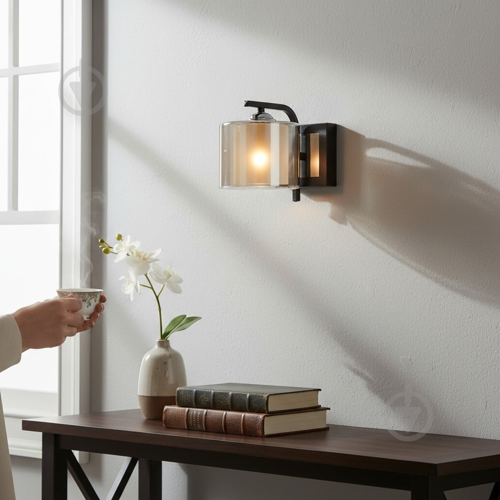 Світильник настінний Sensio Hercules 40 Вт E27 чорний/димчастий ALG-07552/1W - фото 6