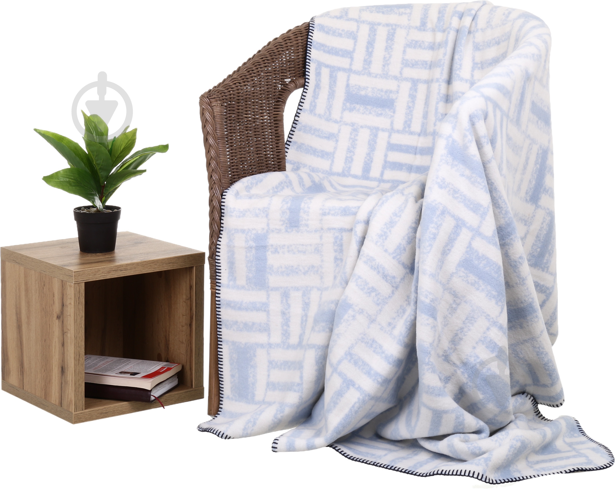 Плед Fresh Ink Gradient 150x200 см голубой с белым Biederlack - фото 1