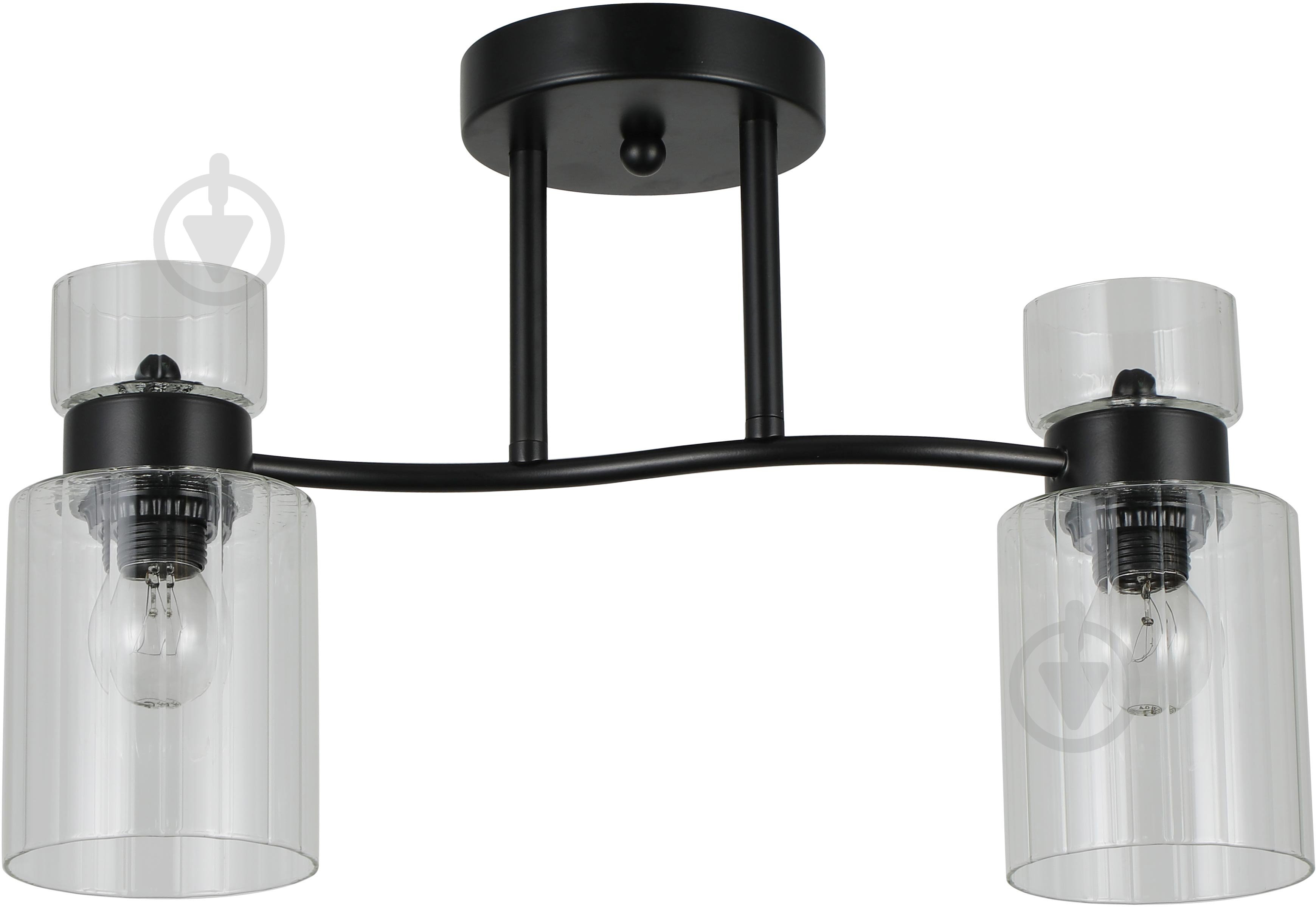 Люстра стельова Sensio Sculptor 2x40 Вт E27 чорний/прозорий ALG-07555/2-Bl - фото 1