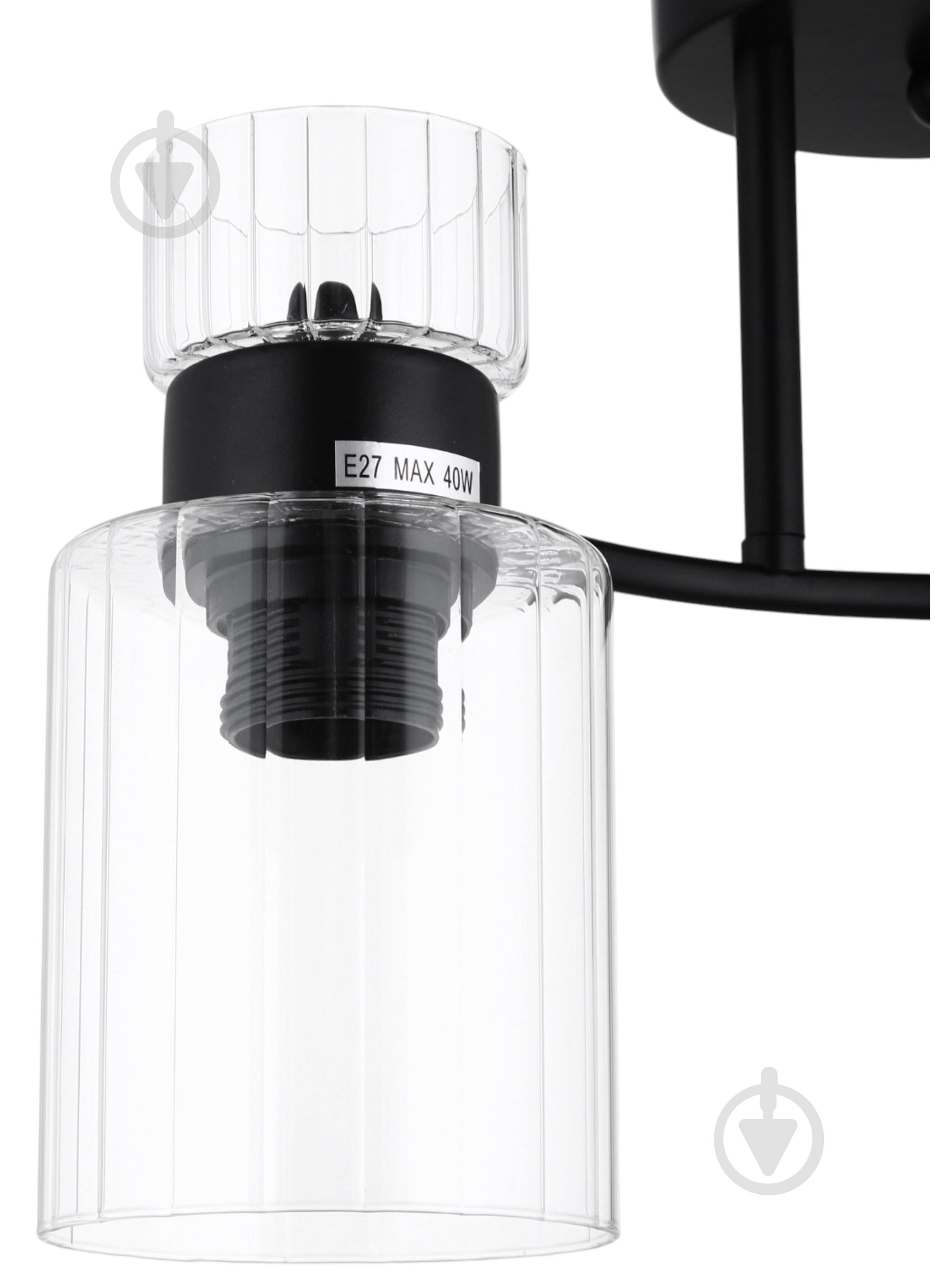 Люстра стельова Sensio Sculptor 2x40 Вт E27 чорний/прозорий ALG-07555/2-Bl - фото 3