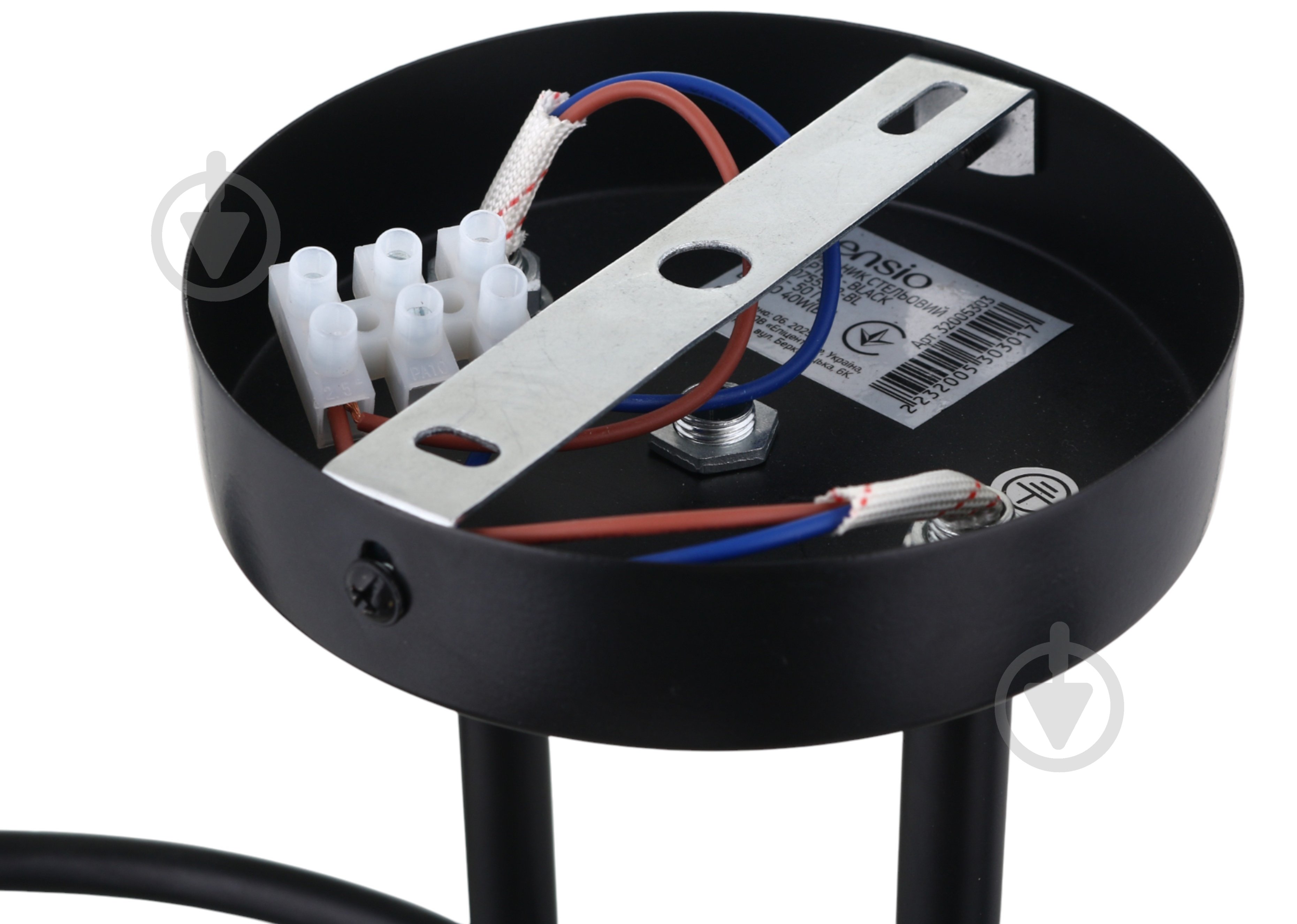 Люстра стельова Sensio Sculptor 2x40 Вт E27 чорний/прозорий ALG-07555/2-Bl - фото 5