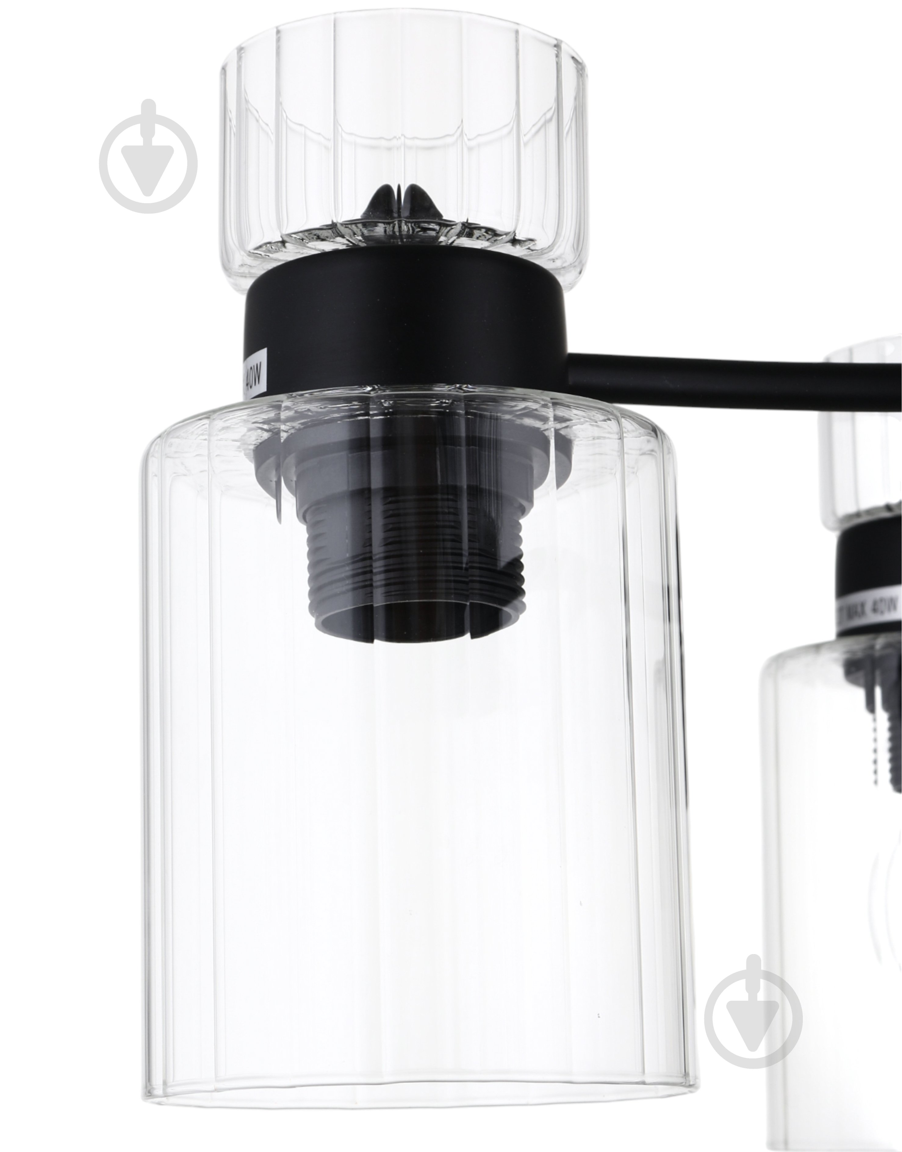 Люстра потолочная Sensio Sculptor 6x40 Вт E27 черный/прозрачный ALG-07555/6-Bl - фото 5 Люстра потолочная Sensio Sculptor 6x40 Вт E27 черный/прозрачный ALG-07555/6-Bl - фото 5