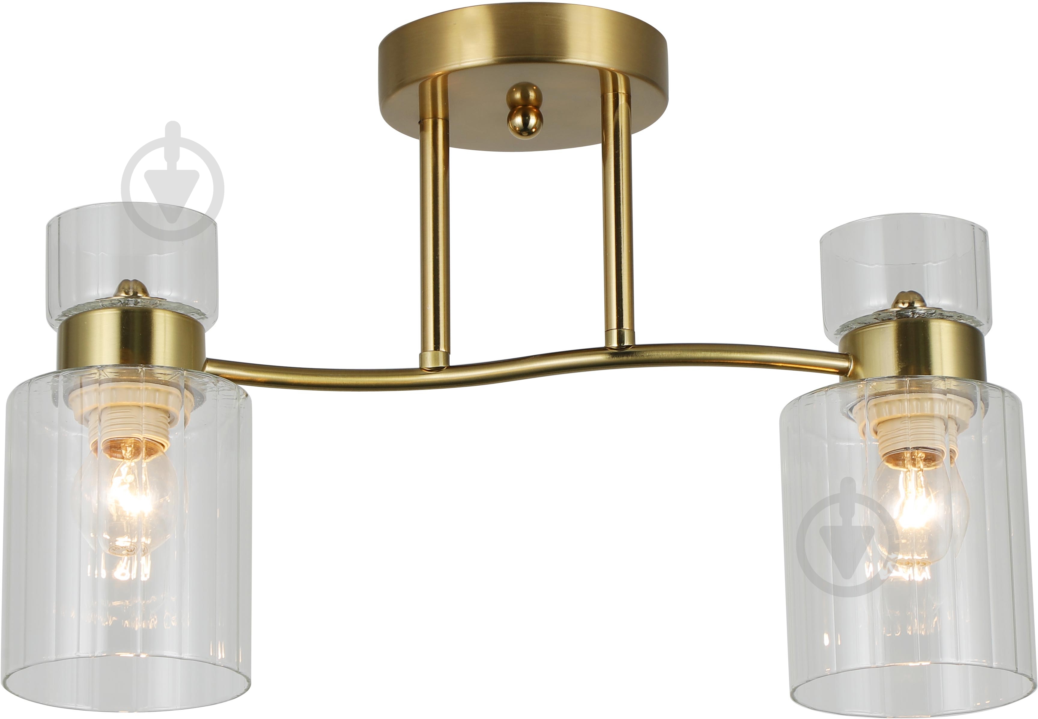 Люстра стельова Sensio Sculptor 2x40 Вт E27 прозорий/золото ALG-07555/2-C - фото 2