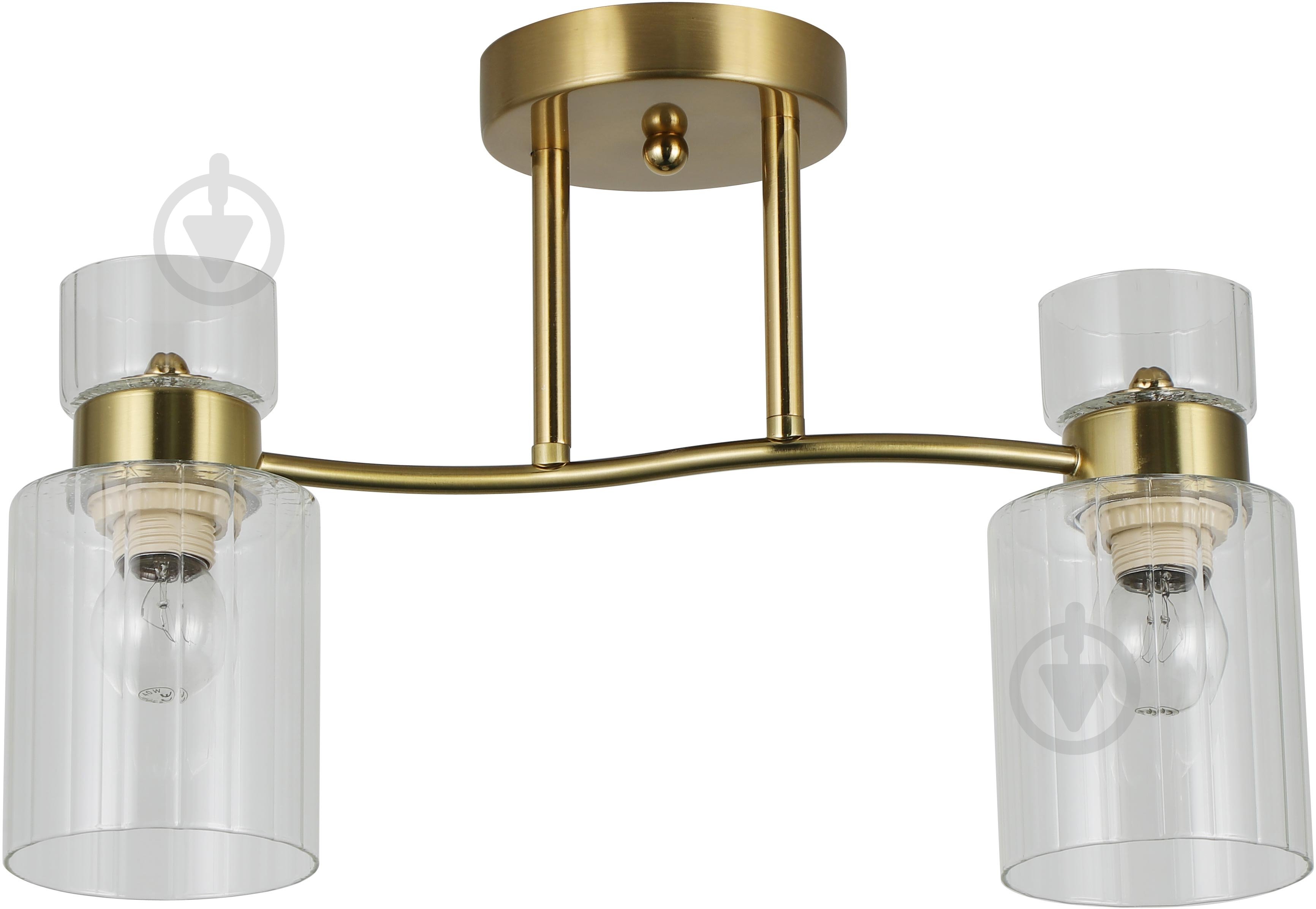 Люстра стельова Sensio Sculptor 2x40 Вт E27 прозорий/золото ALG-07555/2-C - фото 1