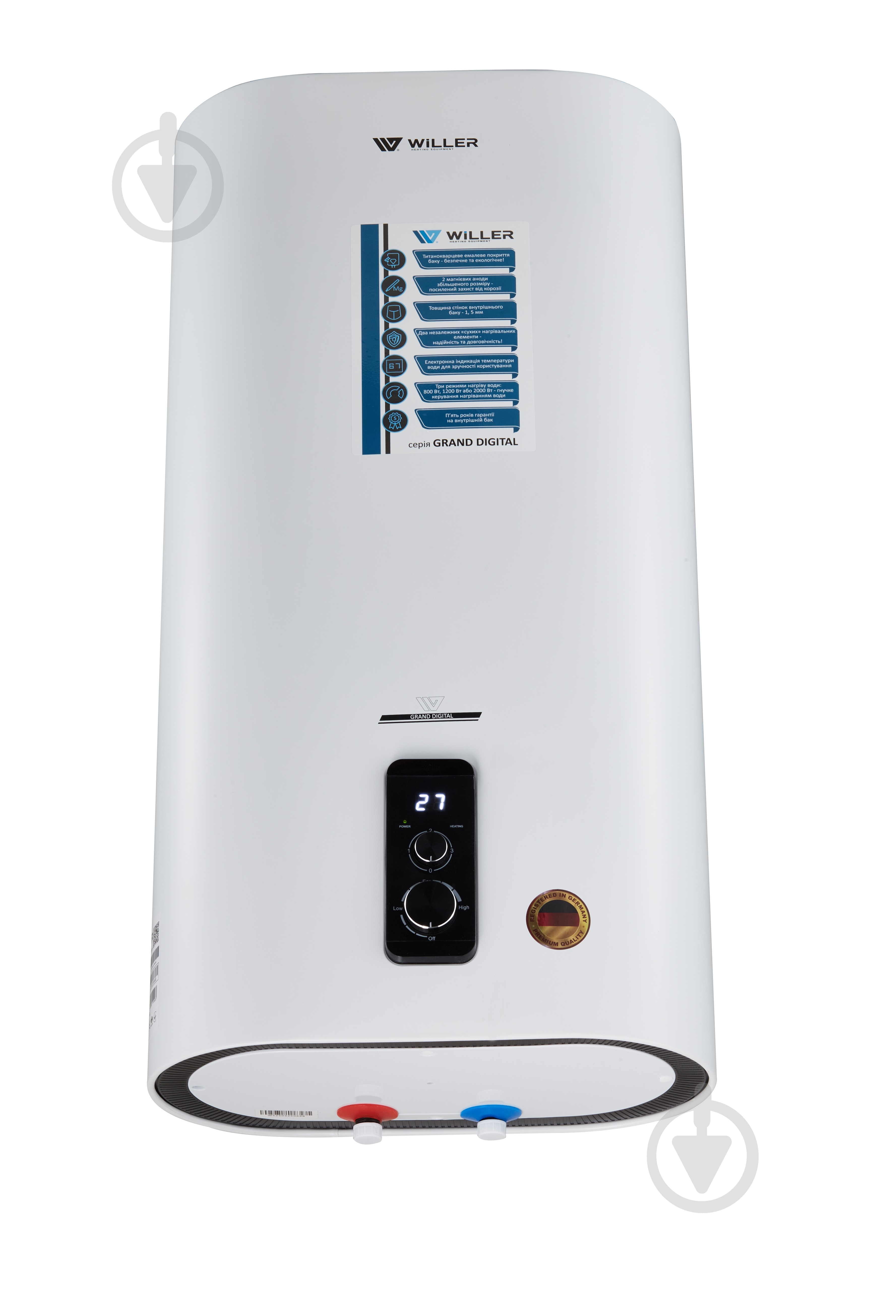 Бойлер Willer EV80DRI Grand Digital 80 л белый - фото 1