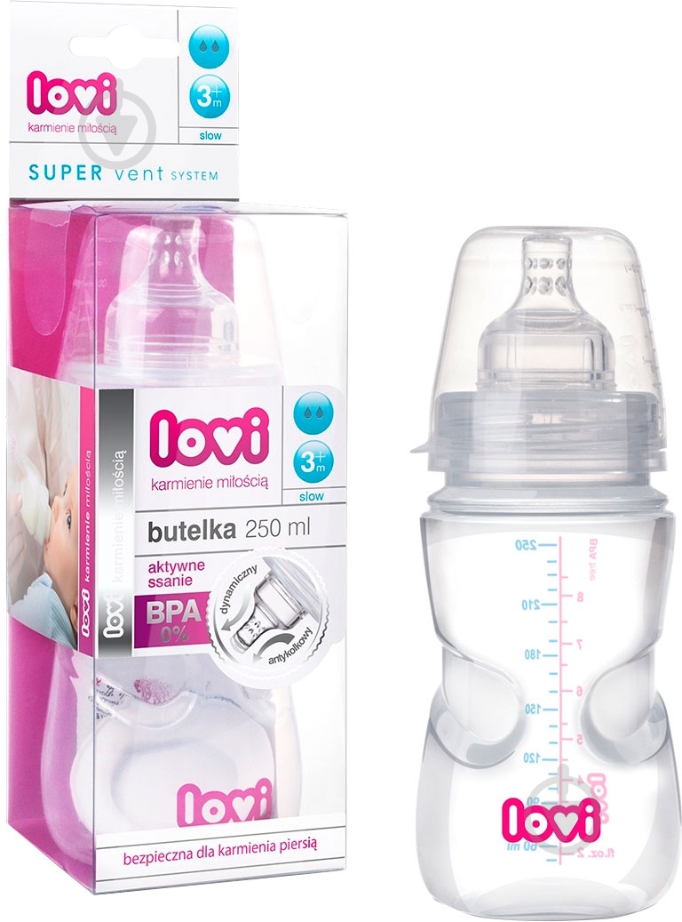 Пляшечка Lovi 250 мл (super vent) 21/562 - фото 3
