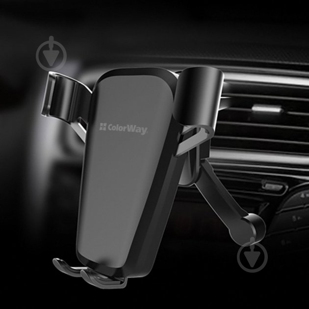 Автодержатель для телефона Soft Touch Gravity Holder ColorWay (CW-CHG03-BK) черный - фото 4 Автодержатель для телефона Soft Touch Gravity Holder ColorWay (CW-CHG03-BK) черный - фото 4