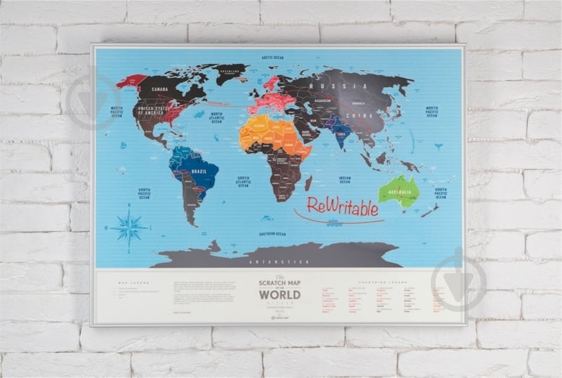 Скретч-карта світу "Travel Map Silver World" (тубус) - фото 9