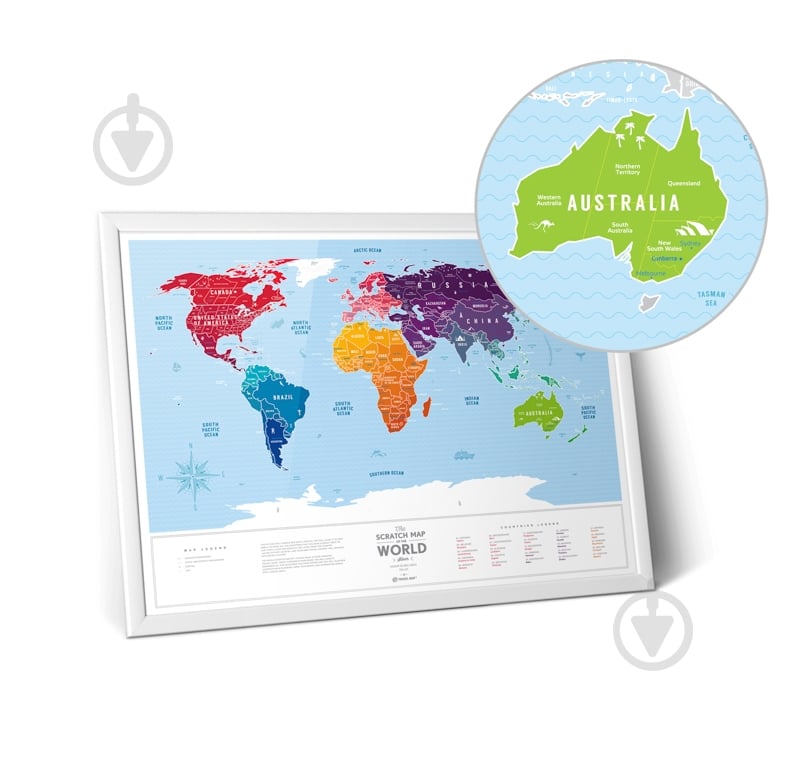 Скретч-карта світу "Travel Map Silver World" (тубус) - фото 3
