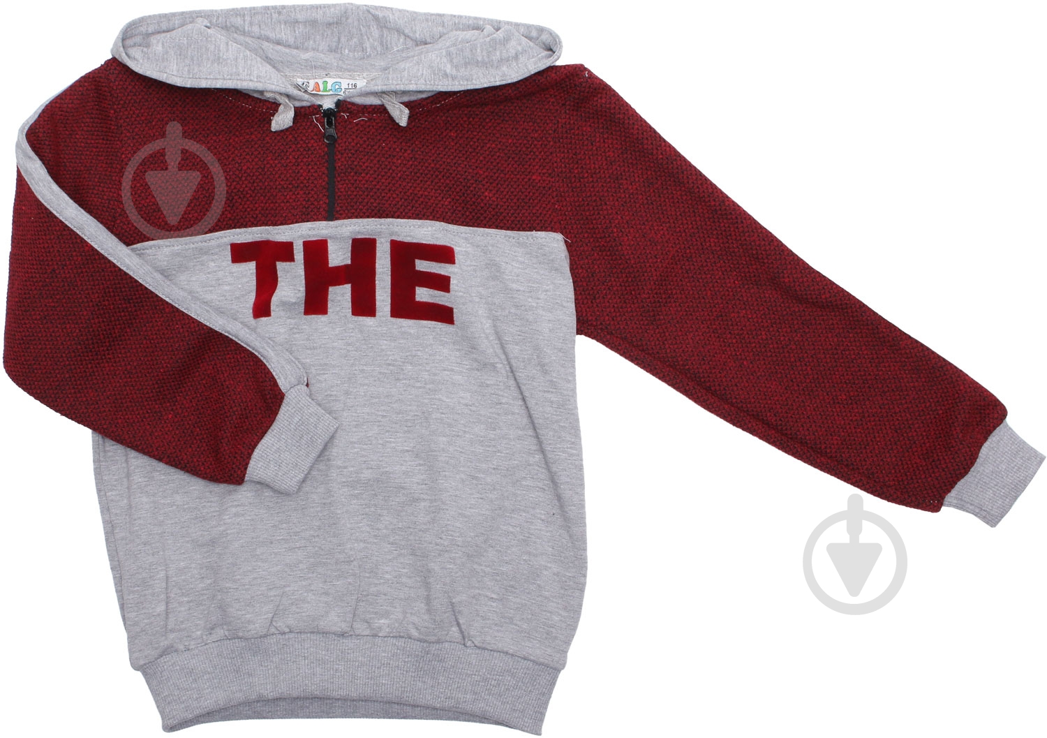 Свитшот для девочки ALG р.110 серо-красный 29554 - фото 1 Свитшот для девочки ALG р.110 серо-красный 29554 - фото 1