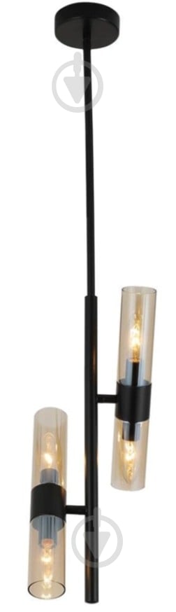 Світильник підвісний Sensio Borealis 4x40 Вт E14 чорний/амбер ALG-74783/4 - фото 1 Світильник підвісний Sensio Borealis 4x40 Вт E14 чорний/амбер ALG-74783/4 - фото 1