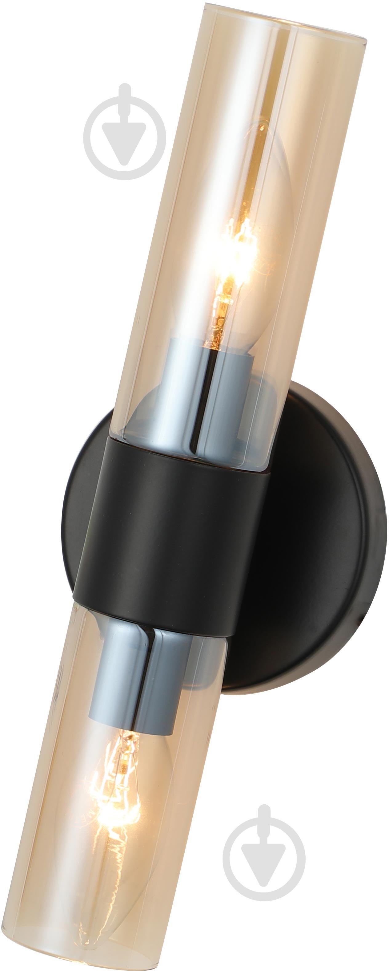 Світильник настінний Sensio Borealis 40 Вт E14 чорний/амбер ALG-74783/2W - фото 2 Світильник настінний Sensio Borealis 40 Вт E14 чорний/амбер ALG-74783/2W - фото 2