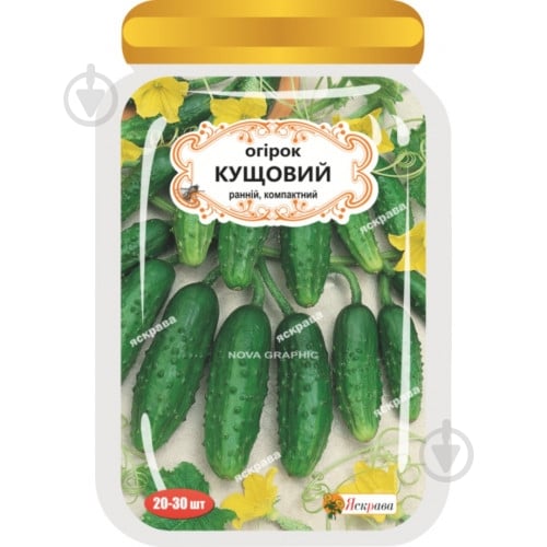 Семена Яскрава огурец Кустовой 20-30 шт. (4823069908713) - фото 1 Семена Яскрава огурец Кустовой 20-30 шт. (4823069908713) - фото 1