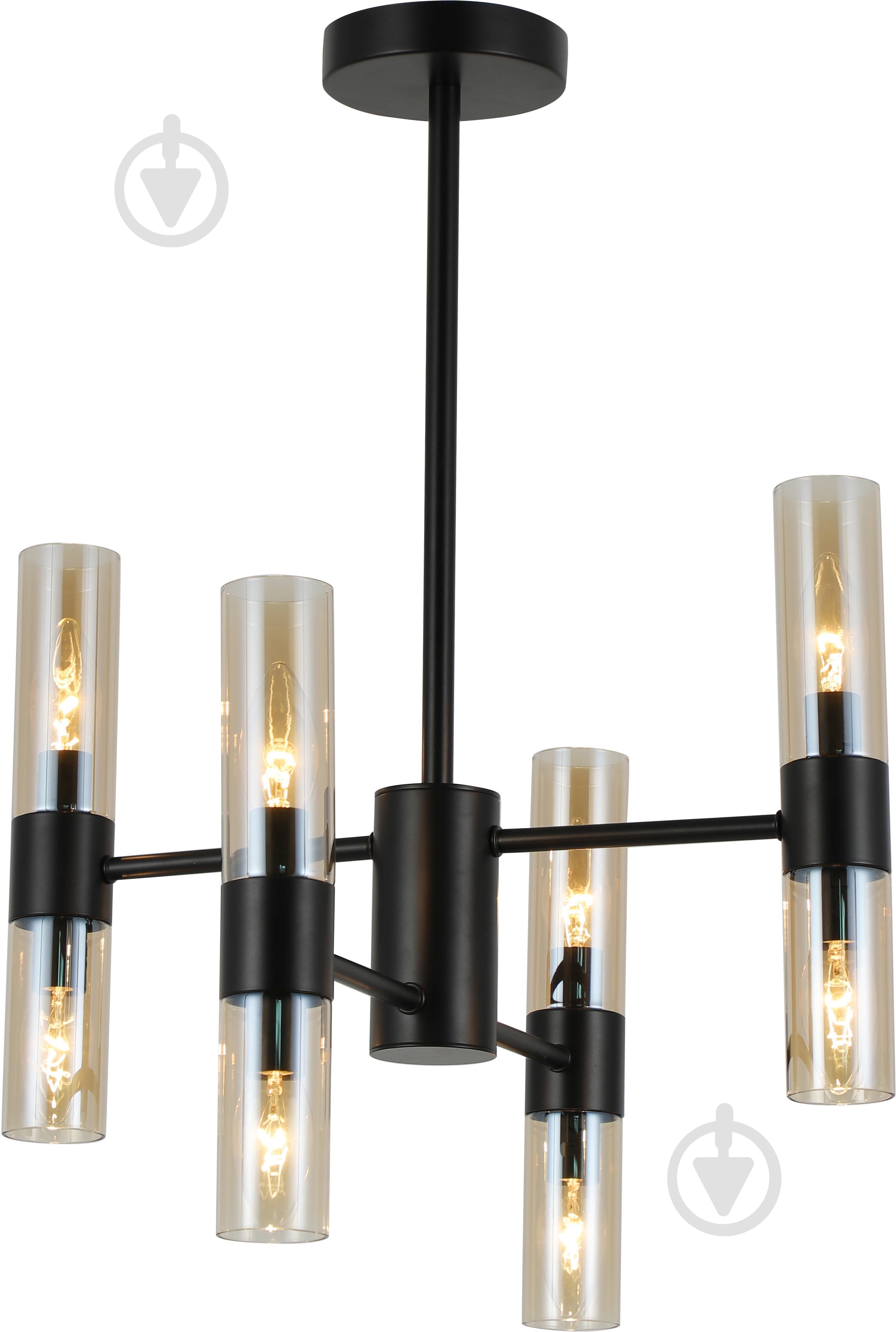 Люстра підвісна Sensio Borealis 8x40 Вт E14 чорний/амбер ALG-74783/4+4 - фото 2 Люстра підвісна Sensio Borealis 8x40 Вт E14 чорний/амбер ALG-74783/4+4 - фото 2