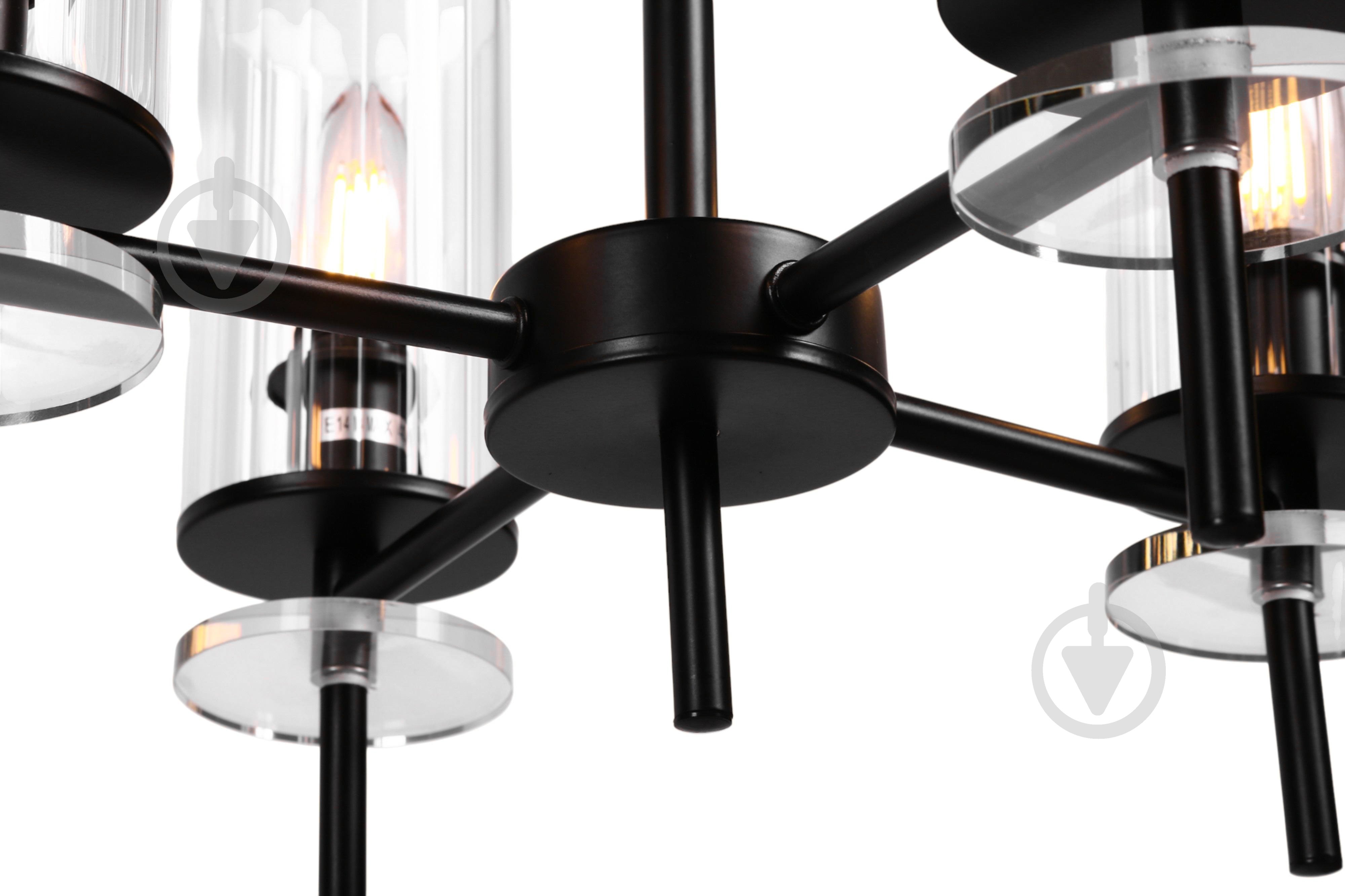 Люстра стельова Sensio Canis 4x40 Вт E14 чорний/прозорий ALG-74590/4 - фото 4 Люстра стельова Sensio Canis 4x40 Вт E14 чорний/прозорий ALG-74590/4 - фото 4