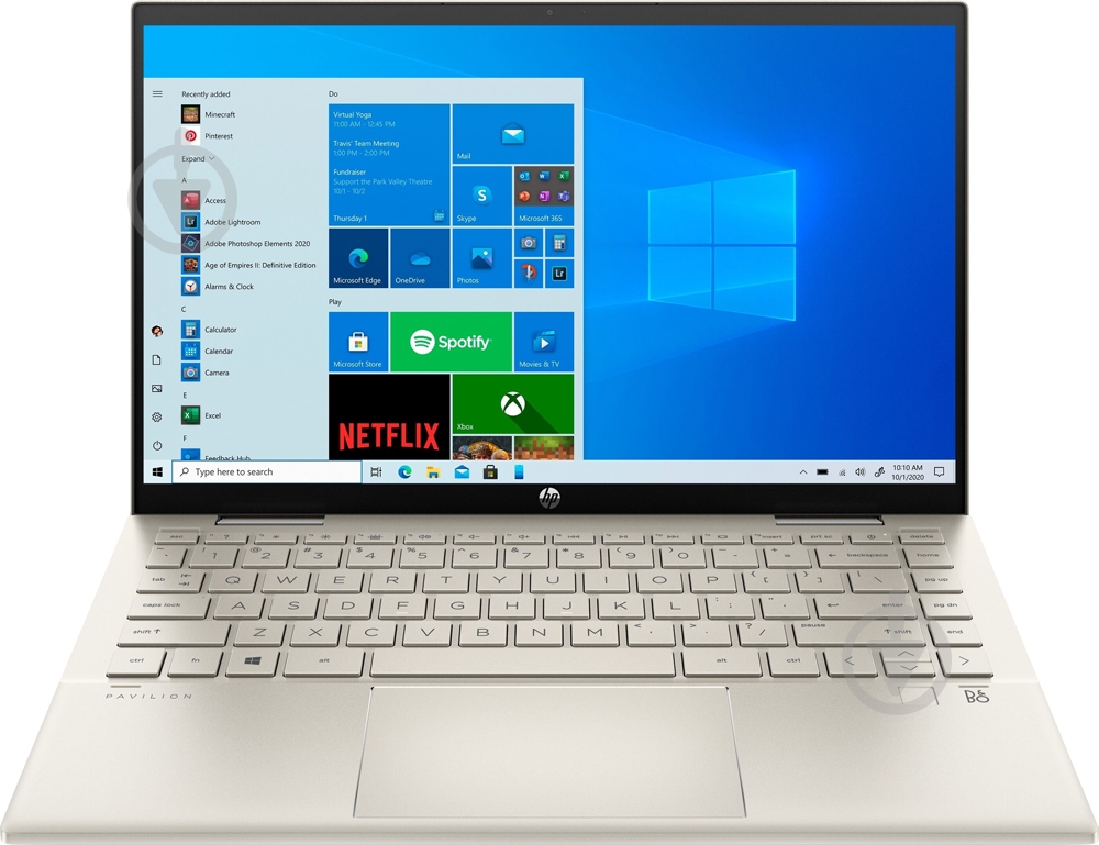 Ноутбук HP Pavilion x360 14" (423H8EA) gold - фото 1