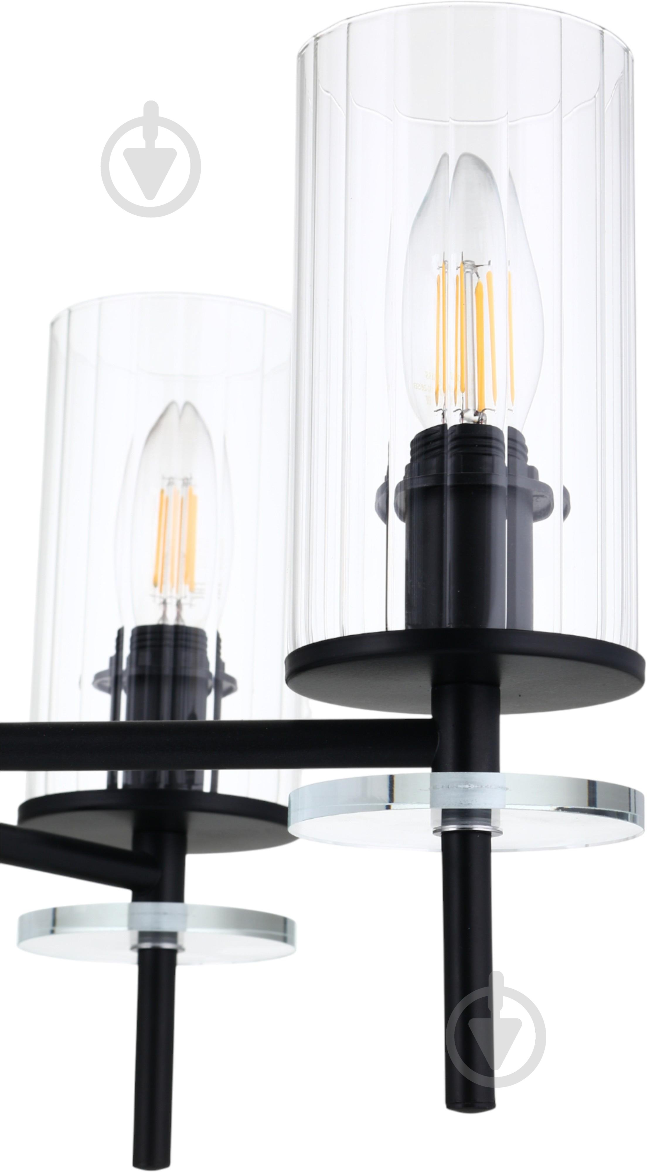 Люстра стельова Sensio Canis 6x40 Вт E14 чорний/прозорий ALG-74590/6 - фото 3 Люстра стельова Sensio Canis 6x40 Вт E14 чорний/прозорий ALG-74590/6 - фото 3