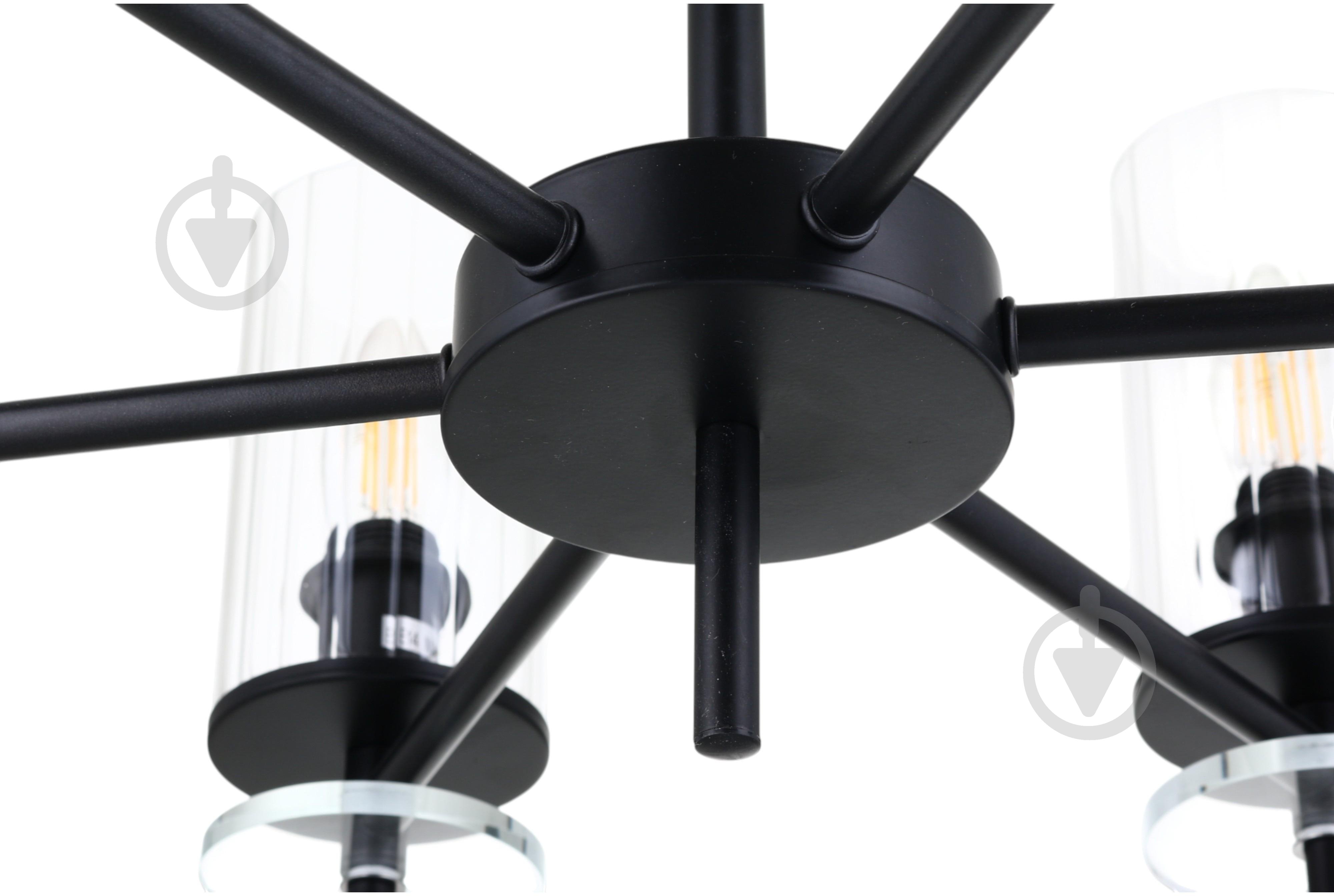 Люстра стельова Sensio Canis 6x40 Вт E14 чорний/прозорий ALG-74590/6 - фото 4 Люстра стельова Sensio Canis 6x40 Вт E14 чорний/прозорий ALG-74590/6 - фото 4