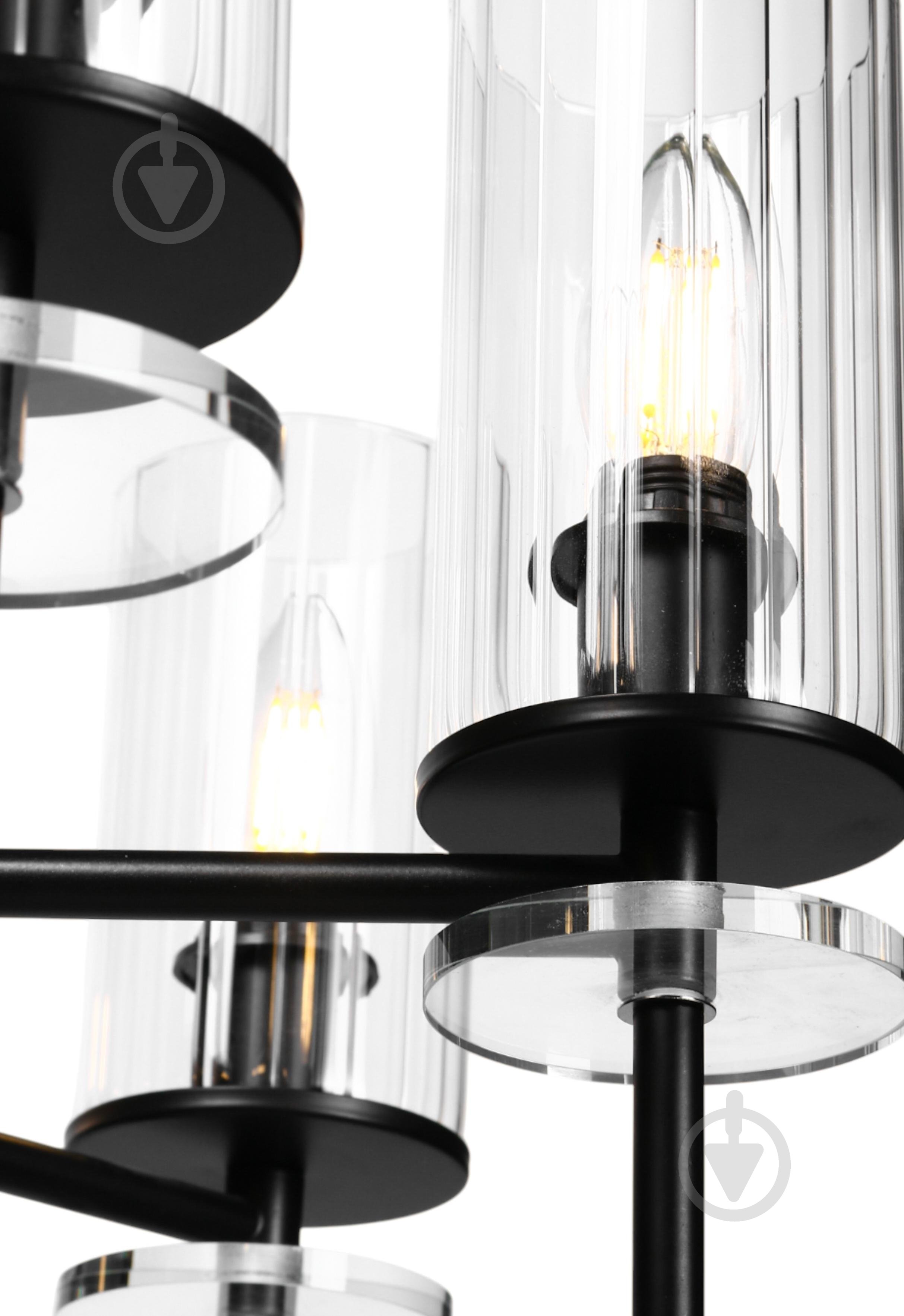 Люстра стельова Sensio Canis 8x40 Вт E14 чорний/прозорий ALG-74590/8 - фото 4 Люстра стельова Sensio Canis 8x40 Вт E14 чорний/прозорий ALG-74590/8 - фото 4